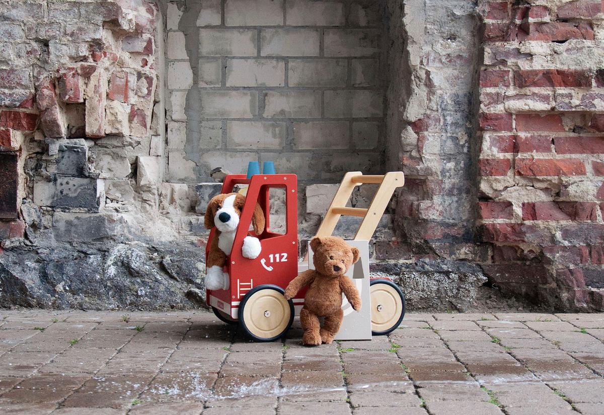 Lauflernwagen Feuerwehrauto Fred - Multicolor, Basics, Holzwerkstoff (54/38/48cm) - Pinolino