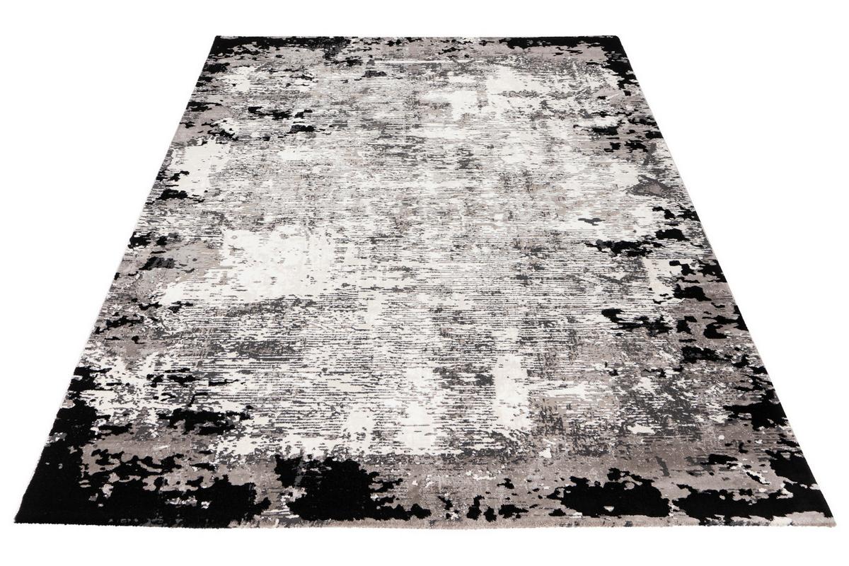 Webteppich Grau Naturfaser My Opal 200x90 Cm - Schwarz/Weiß, Design, Textil (200/290cm) - Obsession