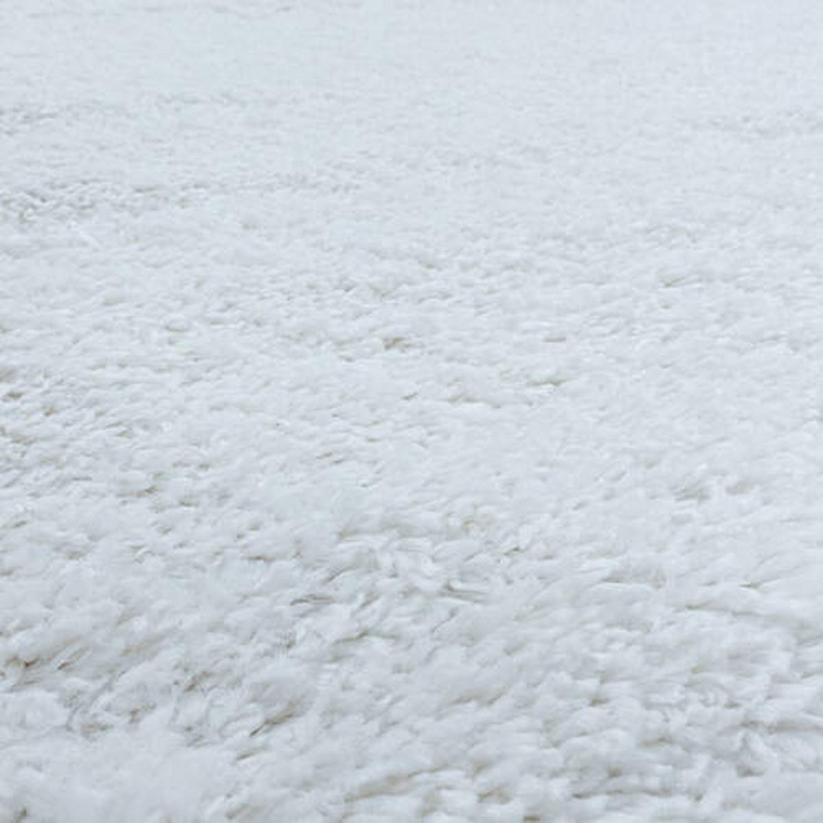 Hochflor Teppich Weiß Fluffy Rund Ø 200 cm - Weiß, Basics, Textil (200cm)