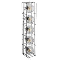 Stehlampe Cesta Schwarz mit Fußschalter - Schwarz, Trend, Glas/Metall (15/130cm) - Näve