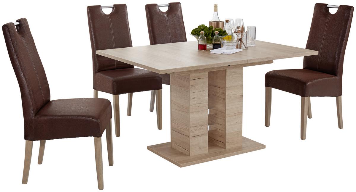 Esstisch Ausziehbar Helena 140-220x90 Cm Eiche Dekor - Eichefarben, KONVENTIONELL, Holzwerkstoff (140-220/76/90cm)