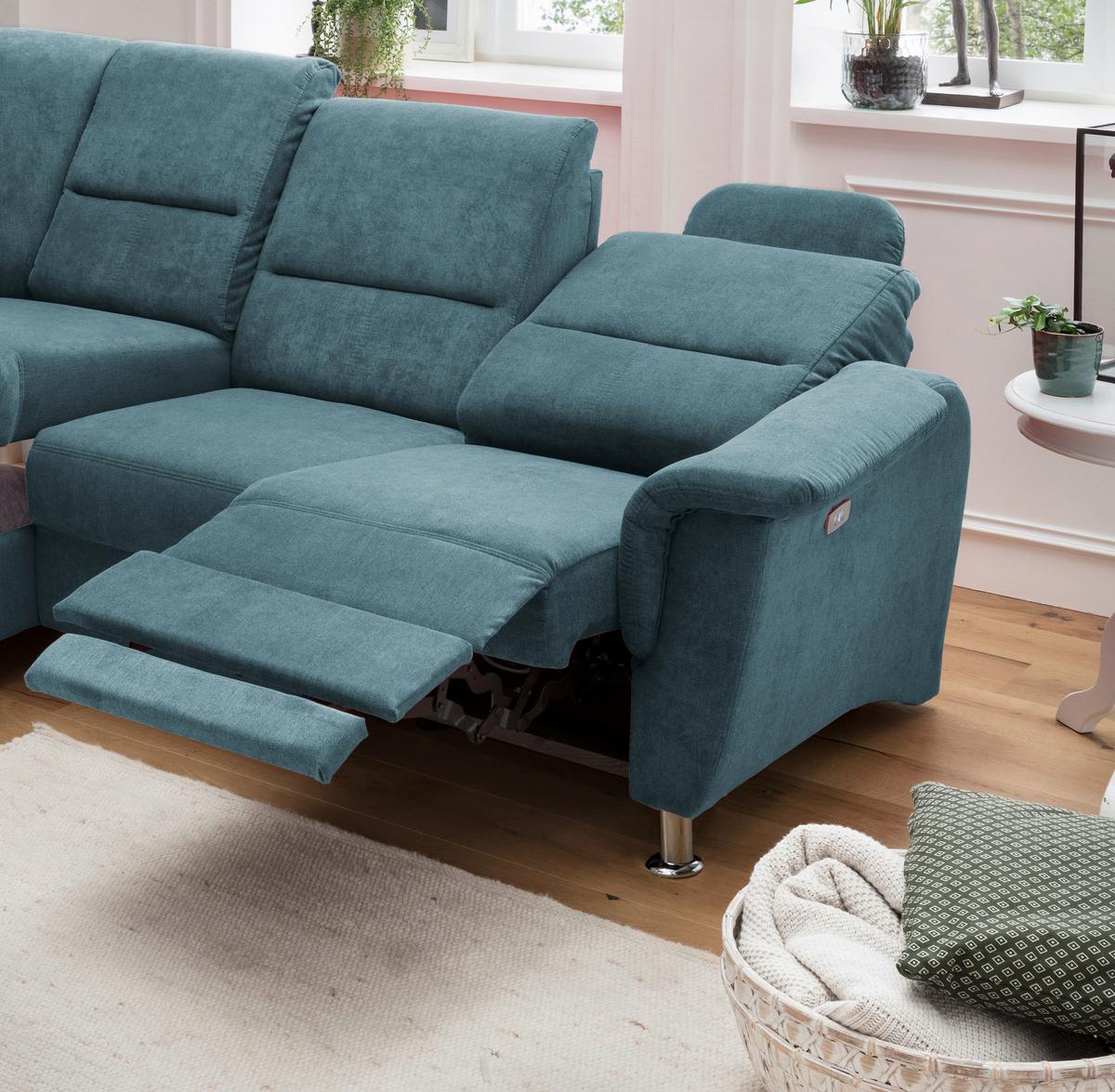 Ecksofa Parole Hellblau S:184/231 Cm - Chromfarben, KONVENTIONELL, Textil (184/231cm) - Livetastic