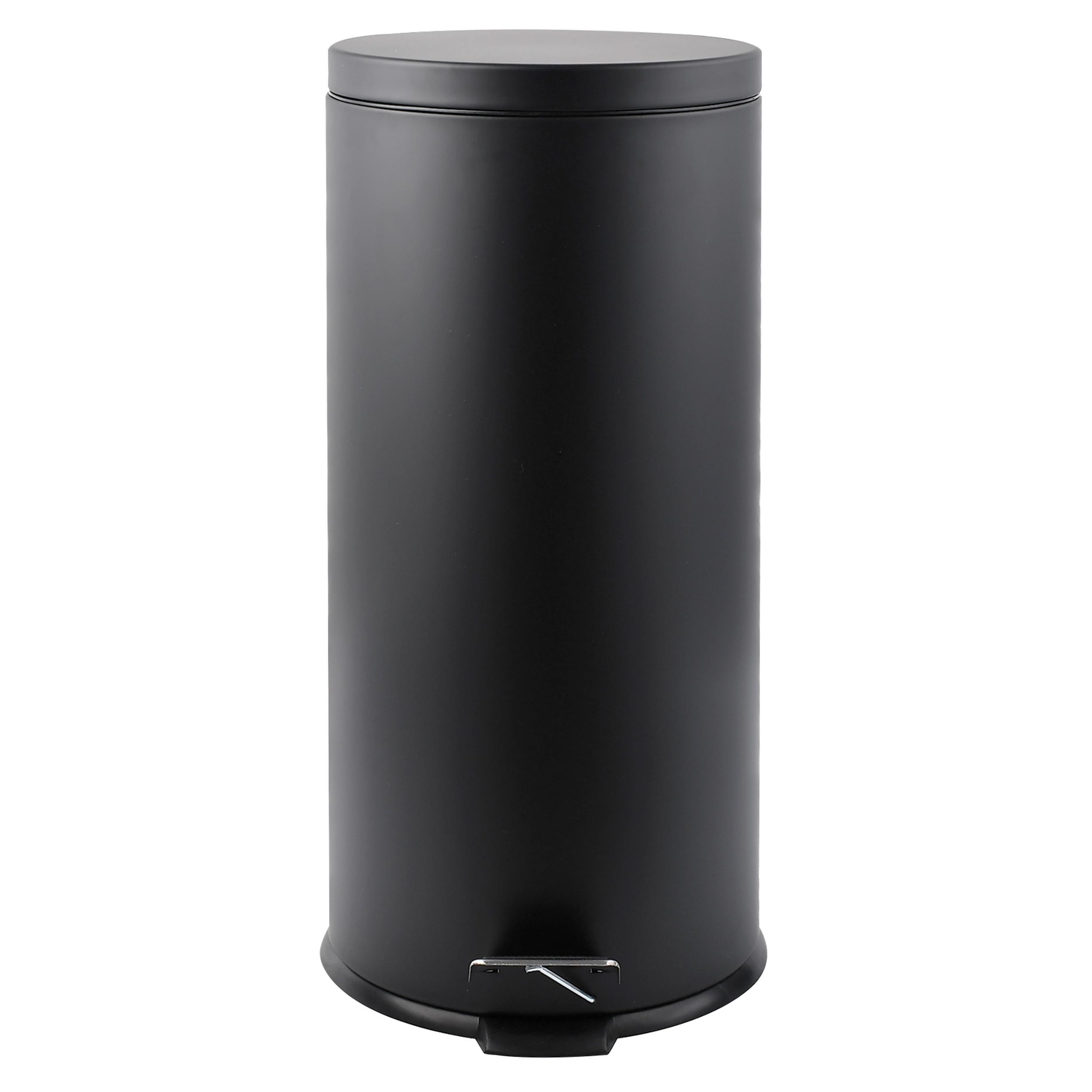 Treteimer Schwarz B: 29,5 Cm - Schwarz, Basics, Kunststoff/Metall (29.5/63,5/63,5cm) - Spirella