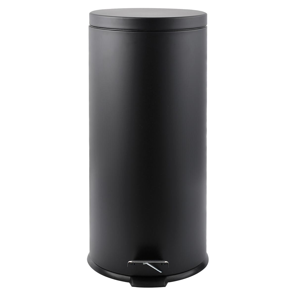 Treteimer Schwarz B: 29,5 Cm - Schwarz, Basics, Kunststoff/Metall (29.5/63,5/63,5cm) - Spirella