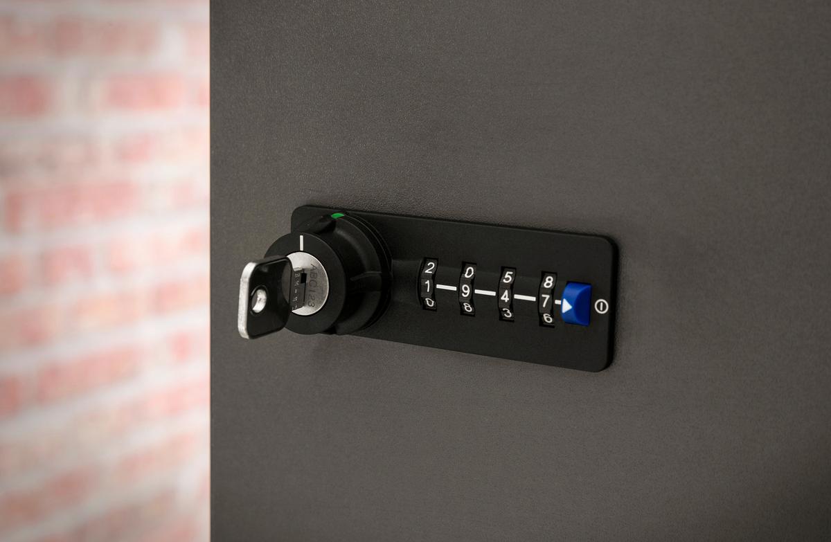 Spind Locked, Anthrazit B: 45,4 cm - Anthrazit/Weiß, Design, Holzwerkstoff (45,4/92,6/40,65cm) - MID.YOU