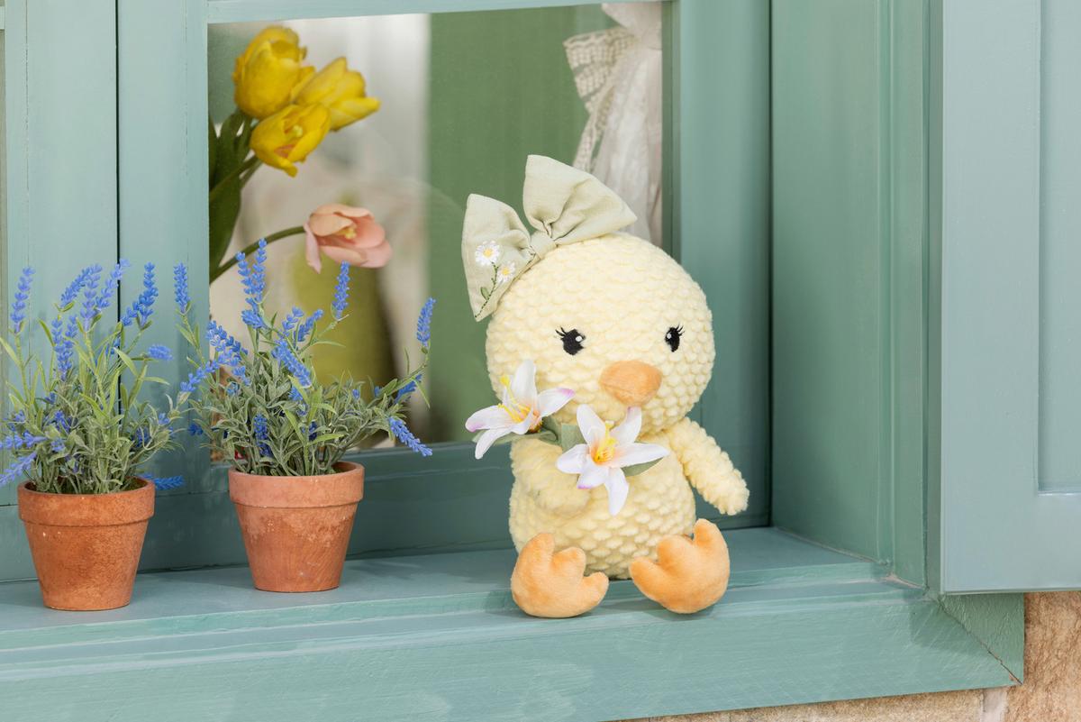 Dekohuhn Nadja - Gelb/Orange, KONVENTIONELL, Textil/Metall (18/20/30cm) - Luca Bessoni