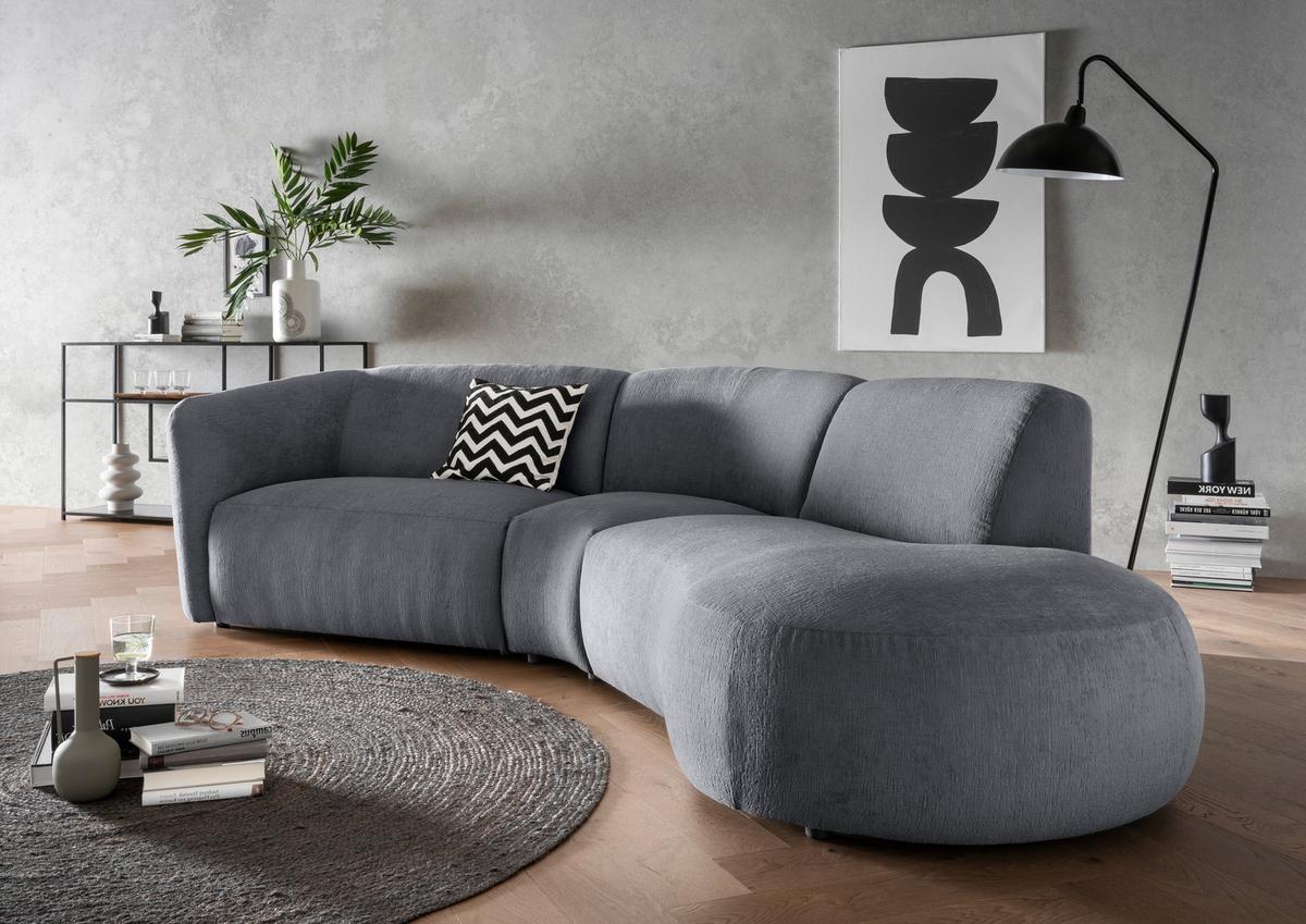 Ecksofa Jesi, Anthrazit S: 276x182 Cm - Anthrazit/Schwarz, MODERN, Textil (276/182cm) - Livetastic