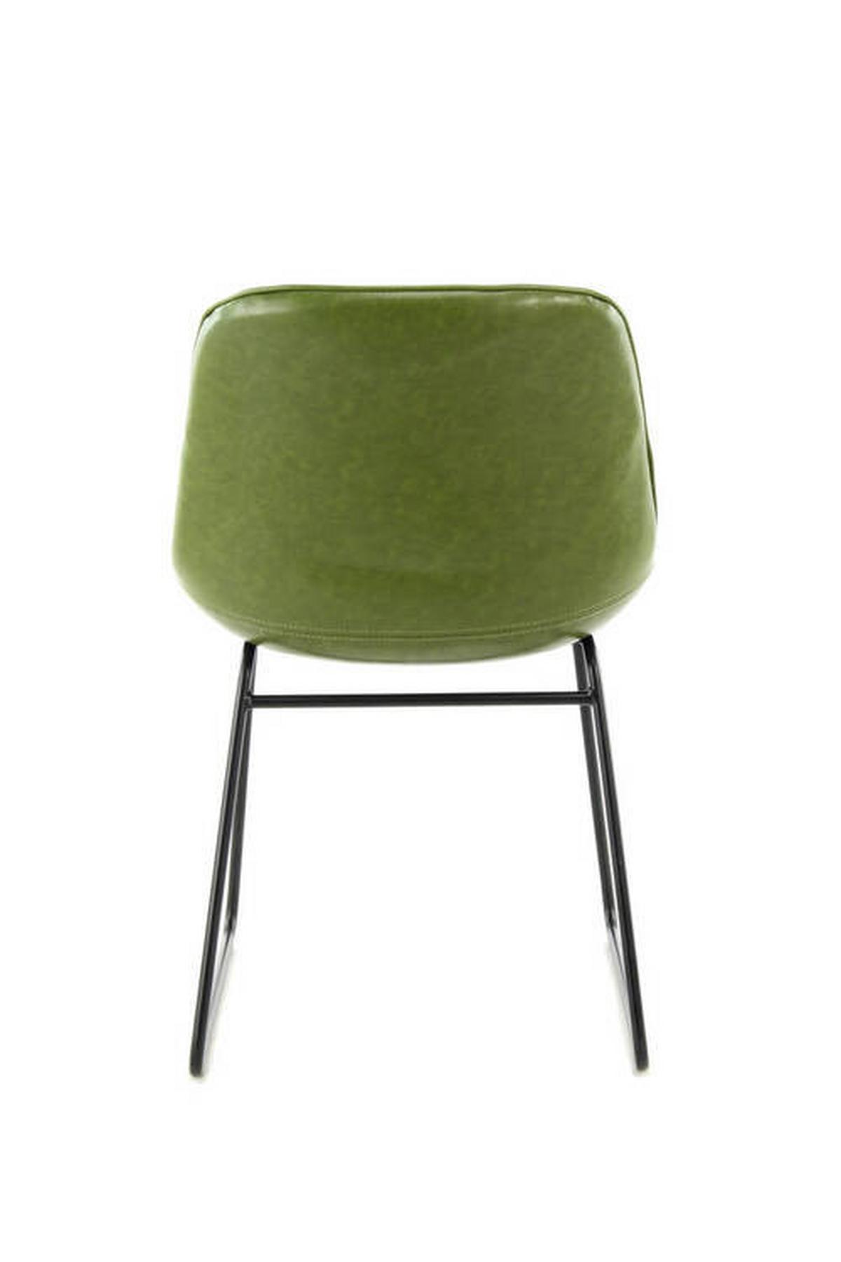 Schalenstuhl Cora Grün Gepolstert 2er-Set - Grün, MODERN, Leder/Metall (49,5/81/64,5cm) - Kayoom