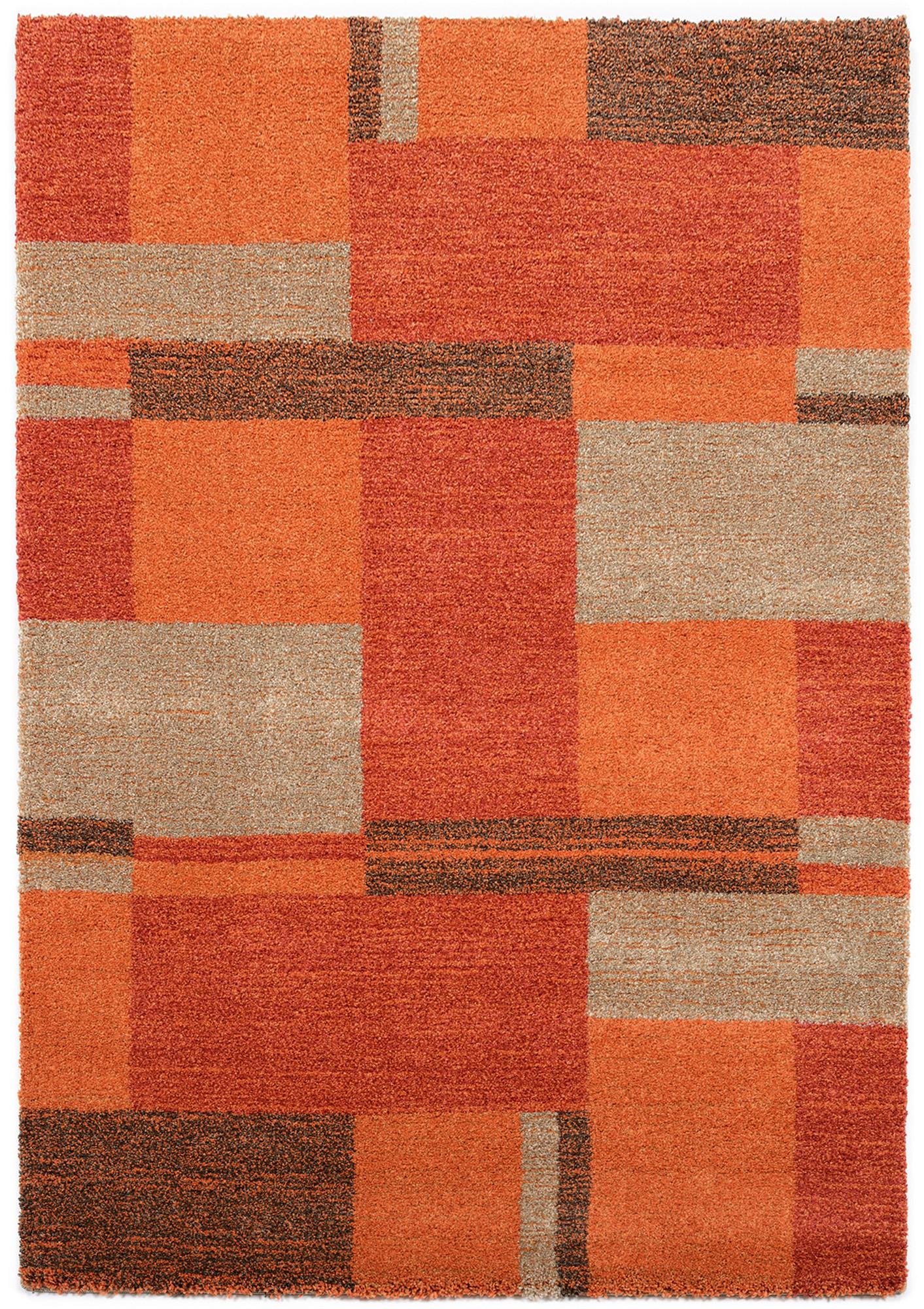 Webteppich Palazzo Bloc Terra Cotta 120x170 cm - Terracotta, Design, Textil (120/170cm) - Novel
