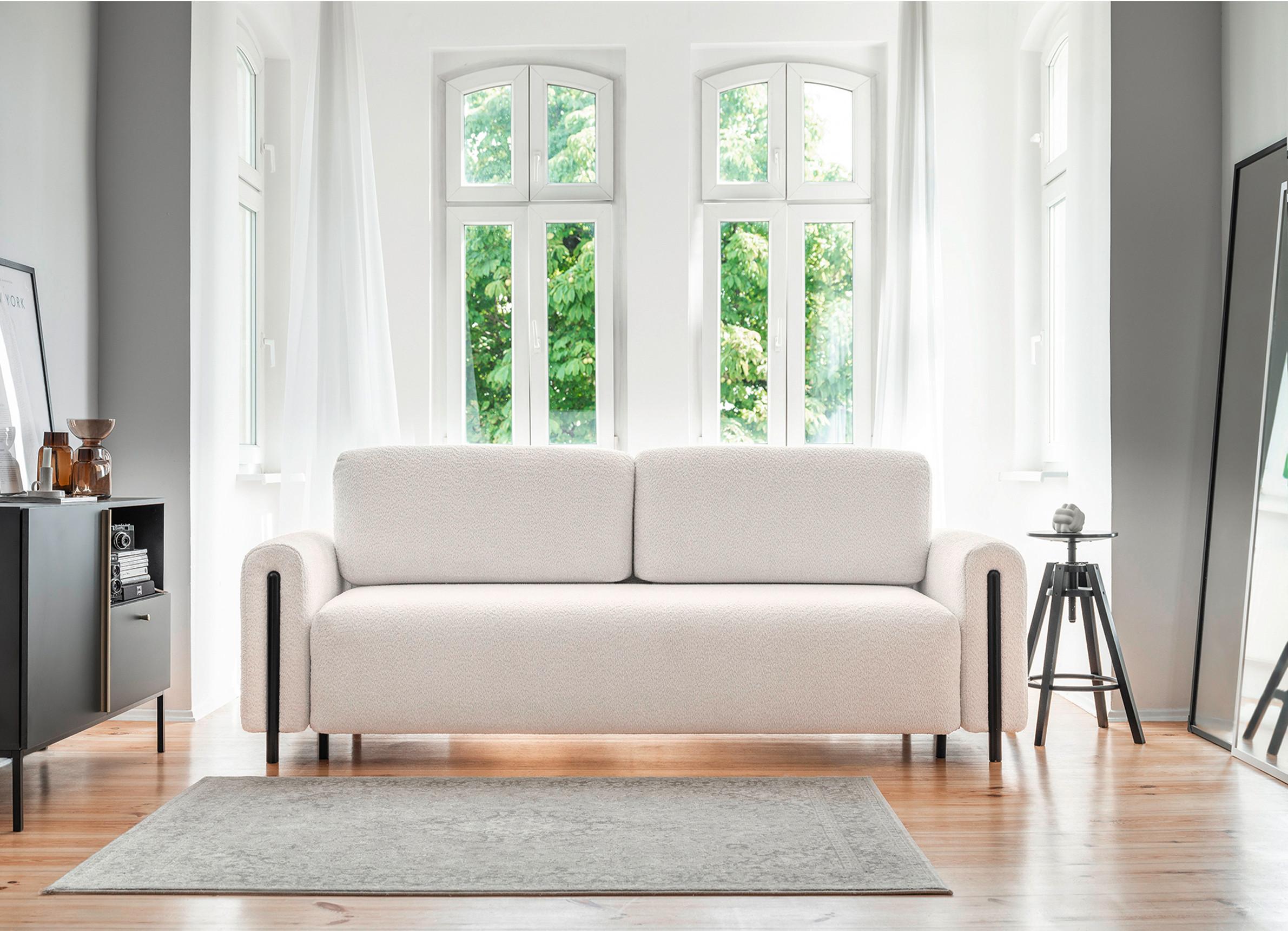 Schlafsofa Arcadova Weiß/Schwarz B: 244cm - Schwarz/Weiß, Design, Textil (244/97/97cm) - MID.YOU