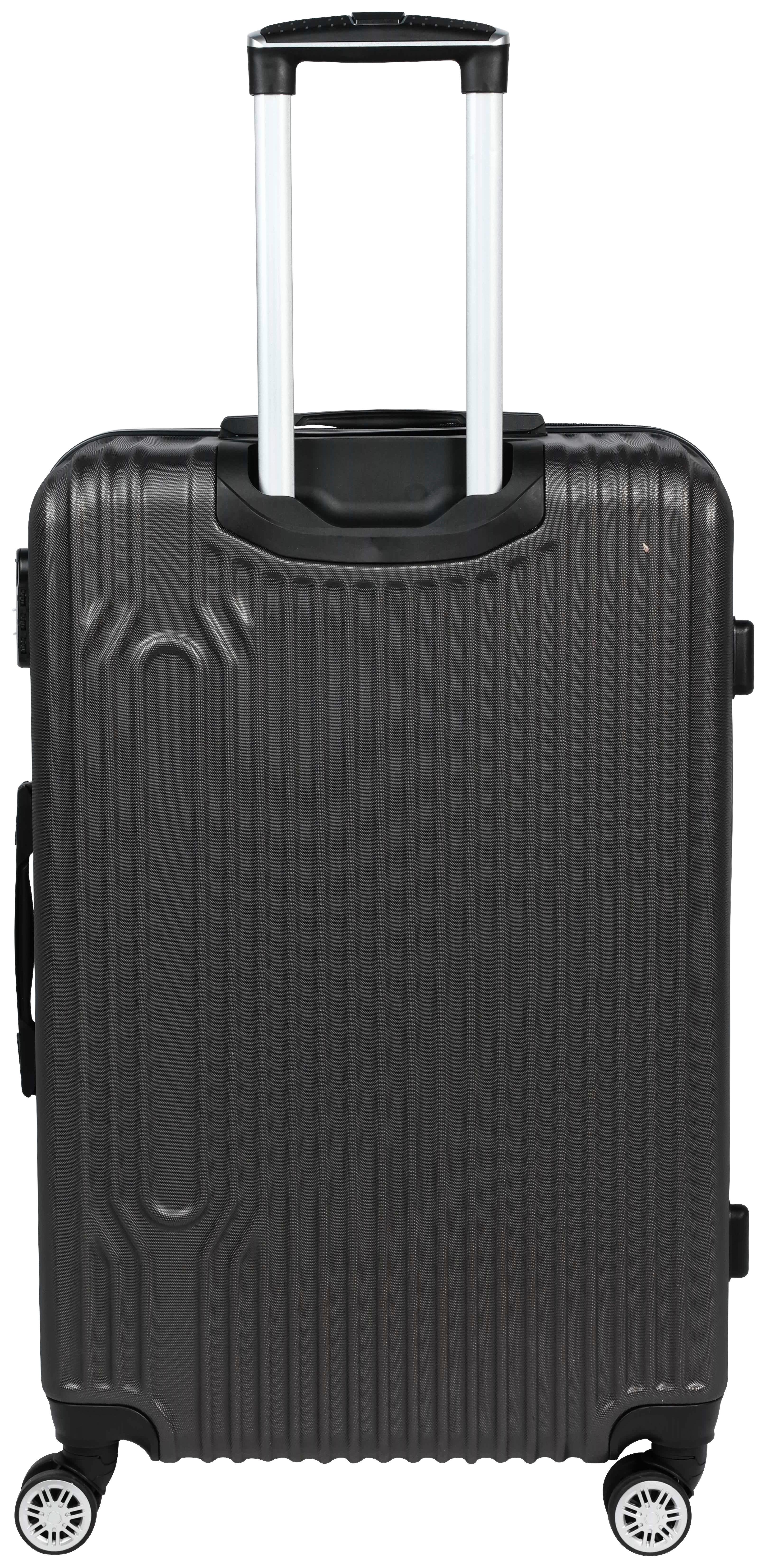 Reisekoffer Palermo 4 Rollen Hartschale, Größe L - Dunkelgrau, Design, Kunststoff/Textil (49/30/75cm) - Luca Bessoni