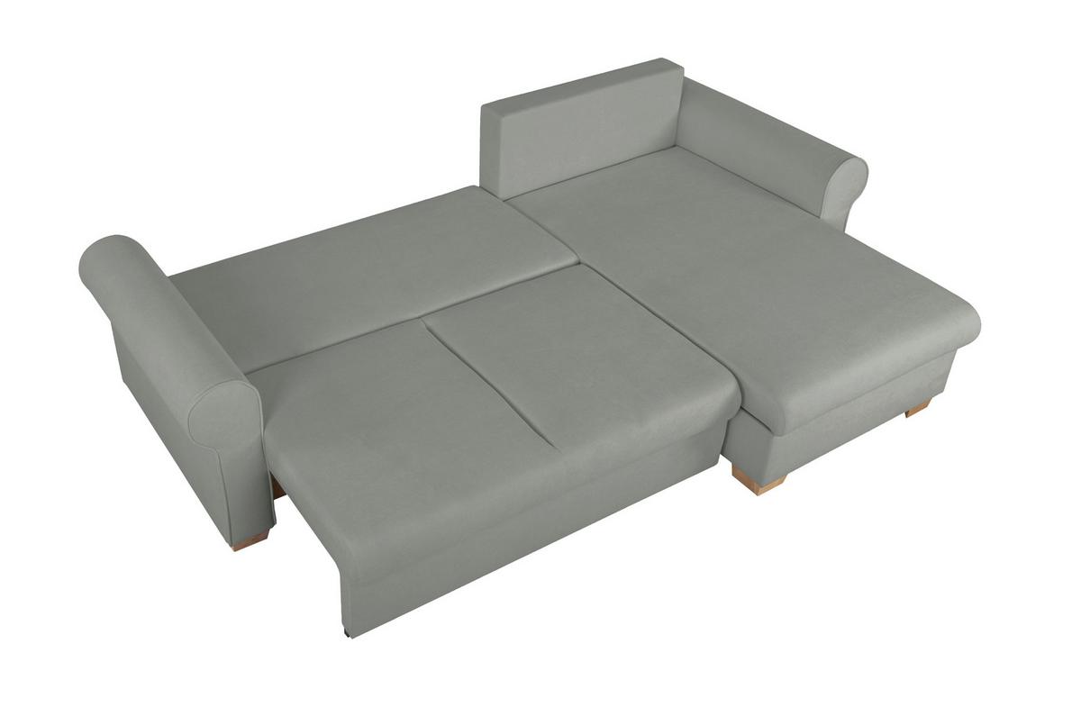 Ecksofa Arles Dunkelgrau 89 S: 266x161 Cm - Dunkelgrau/Buchefarben, Design, Textil (266/161cm) - MID.YOU