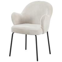 Armlehnstuhl Kala Beige B: 58 cm - Beige/Schwarz, MODERN, Textil/Metall (58/82/63cm) - Livetastic
