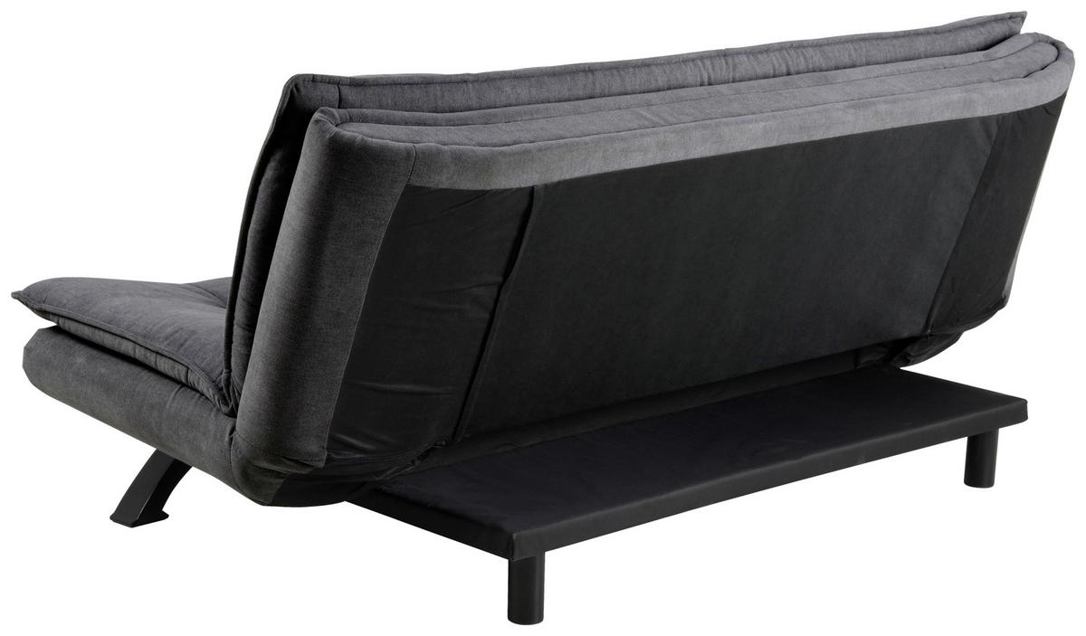 2-sitzer-sofa Mit Schlaffunktion Faith Grau - Dunkelgrau/Schwarz, Design, Textil (196/91/98cm) - MID.YOU