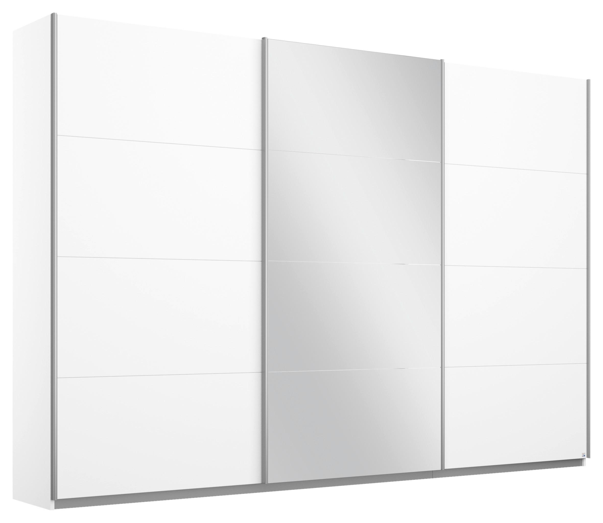 Schwebetürenschrank m. Spiegel 271cm Belluno, Weiß Dekor - Weiß, MODERN, Holzwerkstoff (271/230/62cm) - Rauch Möbel