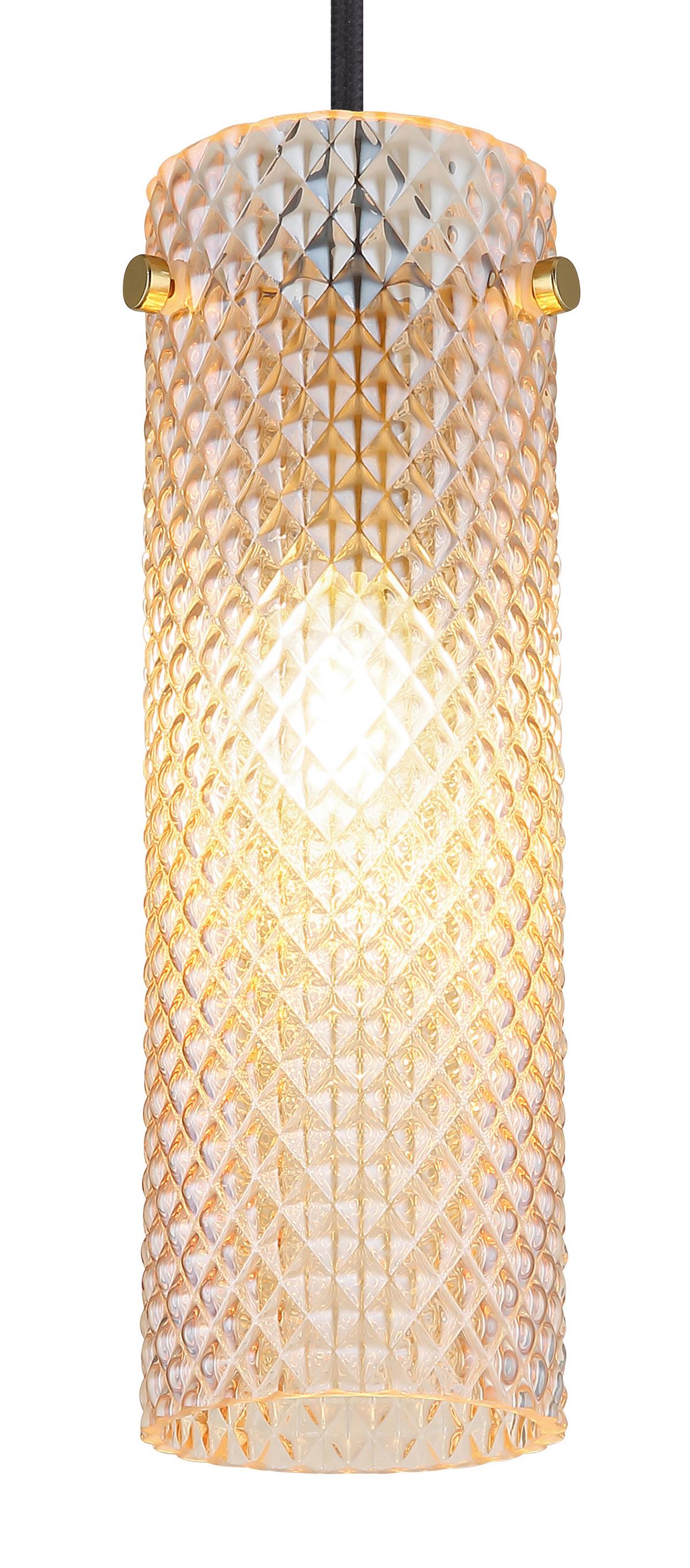 ZÁVĚSNÉ SVÍTIDLO KAROLO - oranžová/černá, Konvenční, kov/textil (10/120cm) - Globo