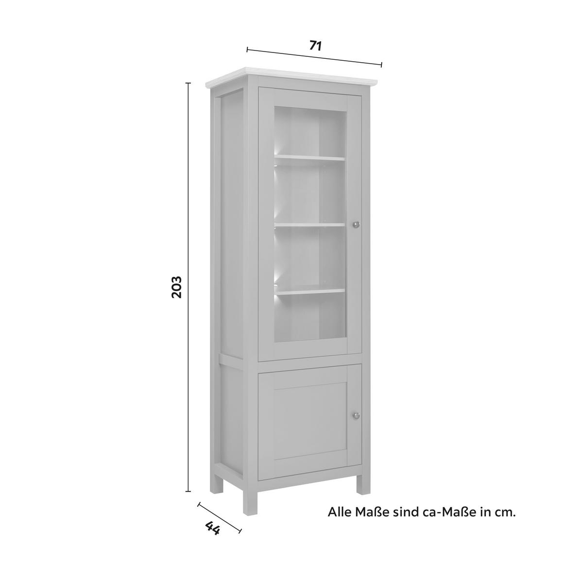 Vitrína CLAUDIO - černá/tmavě šedá, Moderní, dřevo/plast (71/203/44cm) - Bessagi Home