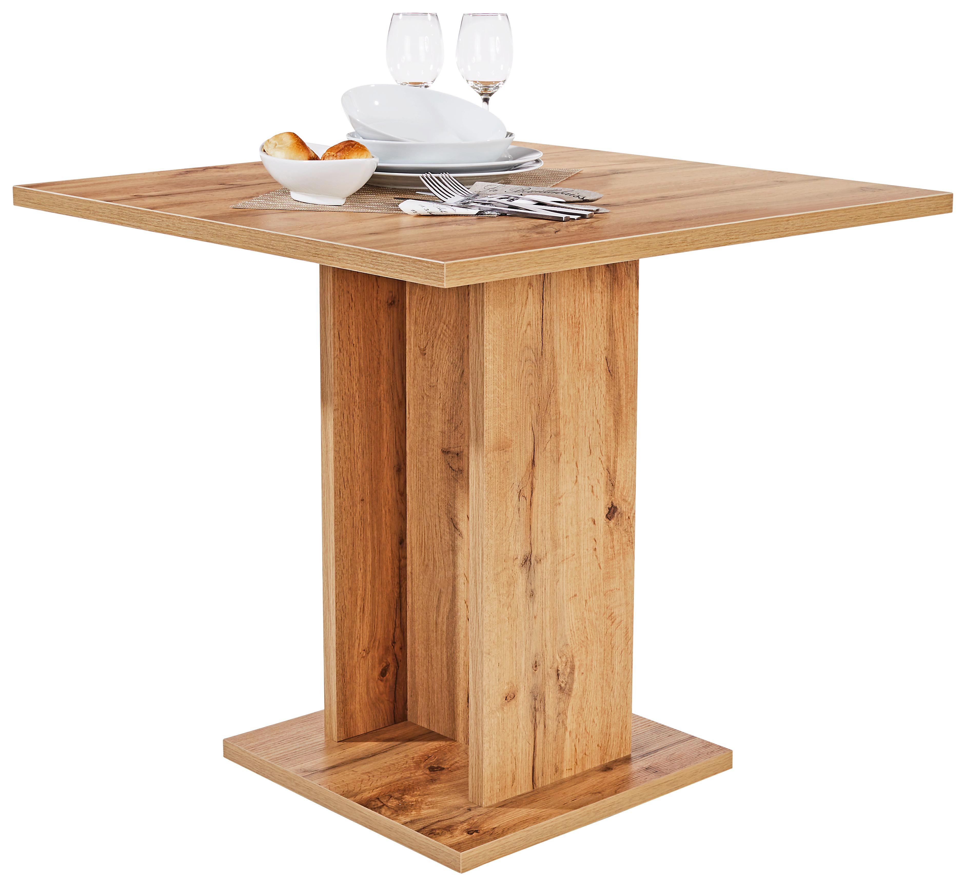 Étkezőasztal Sigmund - Tölgyfa/Fehér, konvencionális, Faalapú anyag (79,5/74/79,5cm)