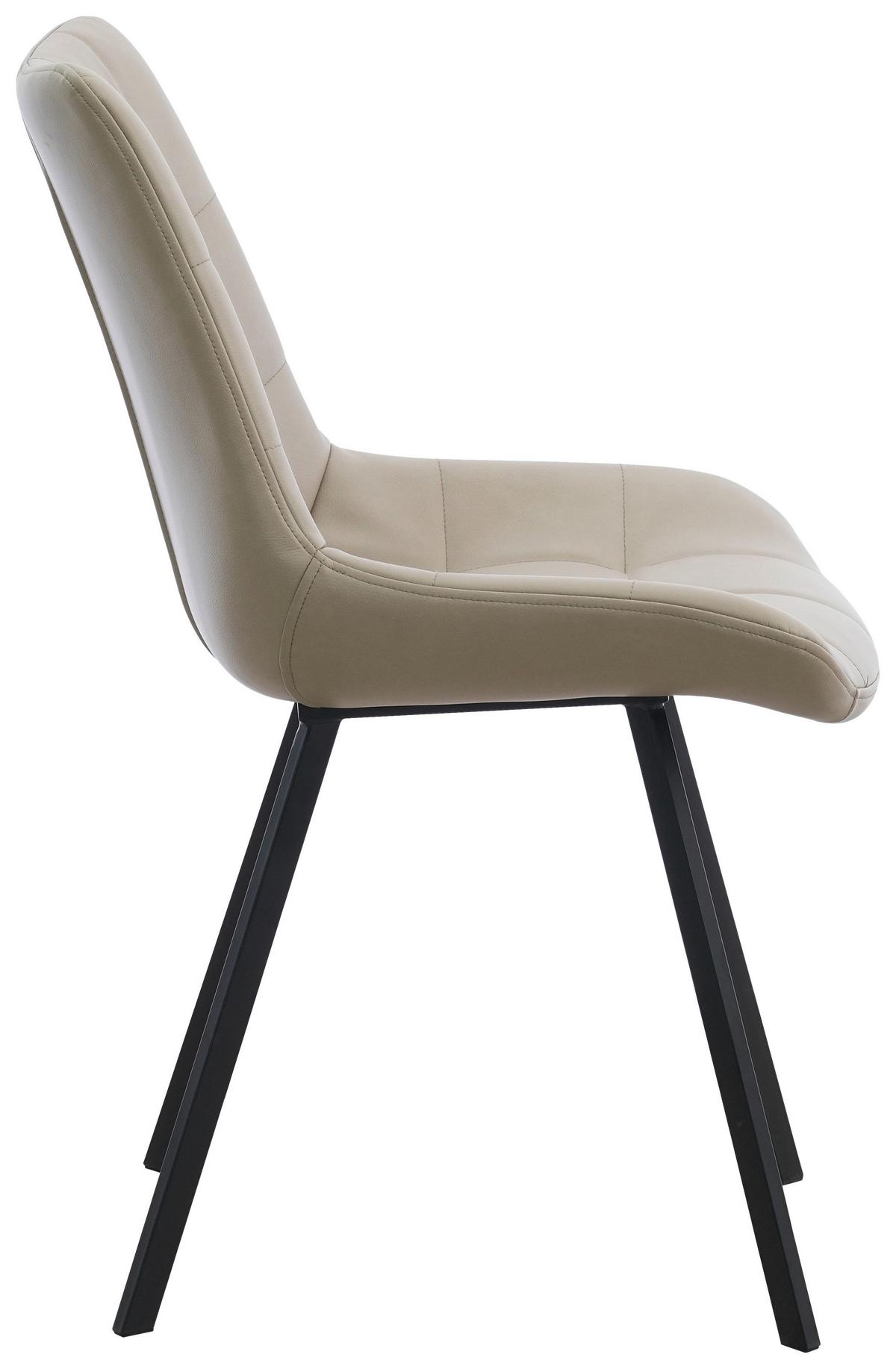 Stuhl Fritz Schwarz/Beige B: 54 cm - Beige/Schwarz, MODERN, Textil/Metall (54/86/62cm) - MID.YOU