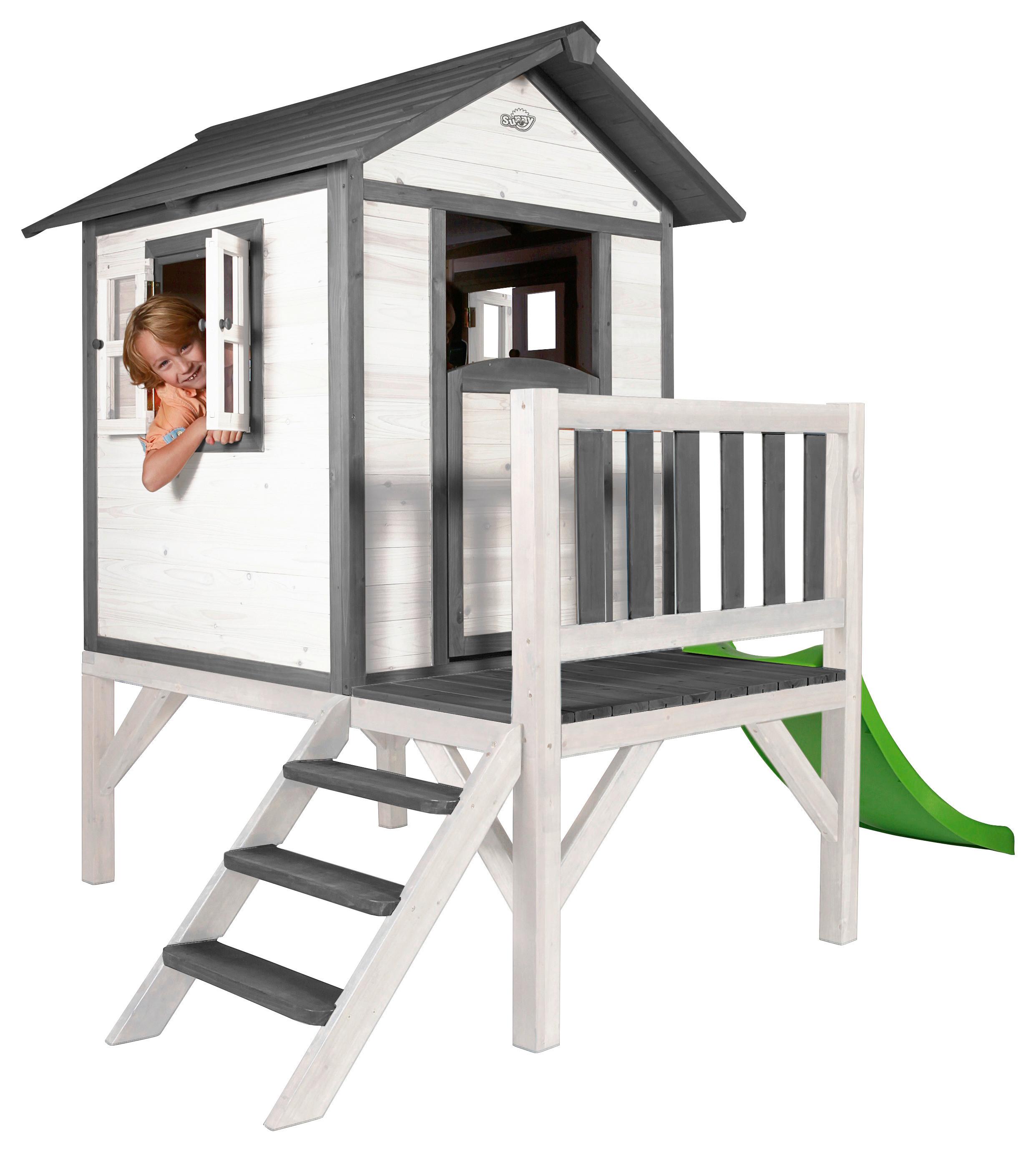 Hrací Domeček Pro Děti Sunny Lodge Xl Bílá/šedá - bílá/černá, dřevo (260/190/167cm)