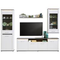 Wohnkombination Modern 5 Tlg. Mit Led Alassio 6, Weiß/matera - MODERN (266/200/40,5cm) - Luca Bessoni