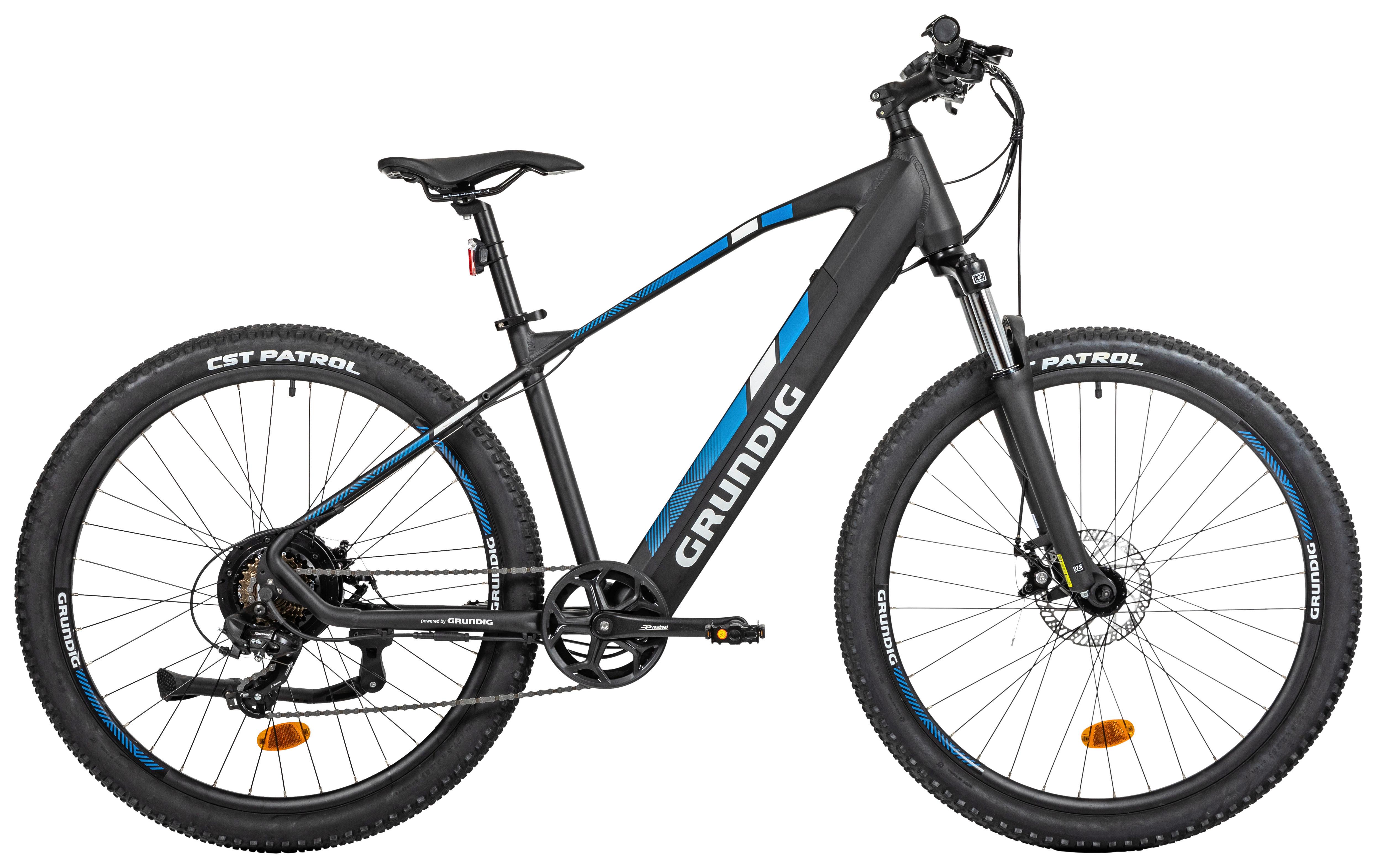 E-Bike Grundig E-Mtb Ht 110 km - Blau/Schwarz, KONVENTIONELL, Kunststoff/Metall (179,8/68/97,7cm)