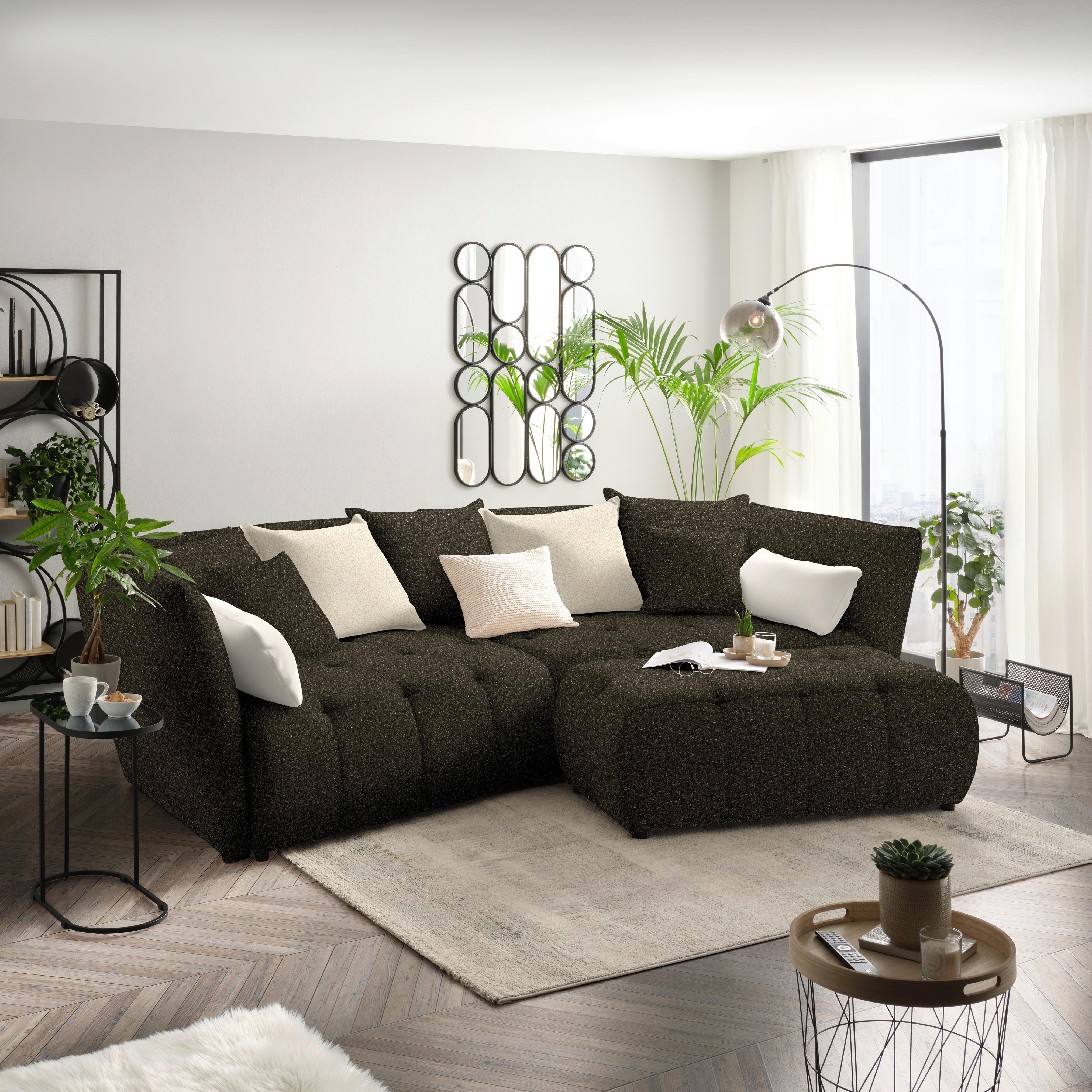 Boxspringová pohovka SOFI, tmavě zelená, krémová - černá/krémová, Moderní, textil (294/93/152cm) - Premium Living
