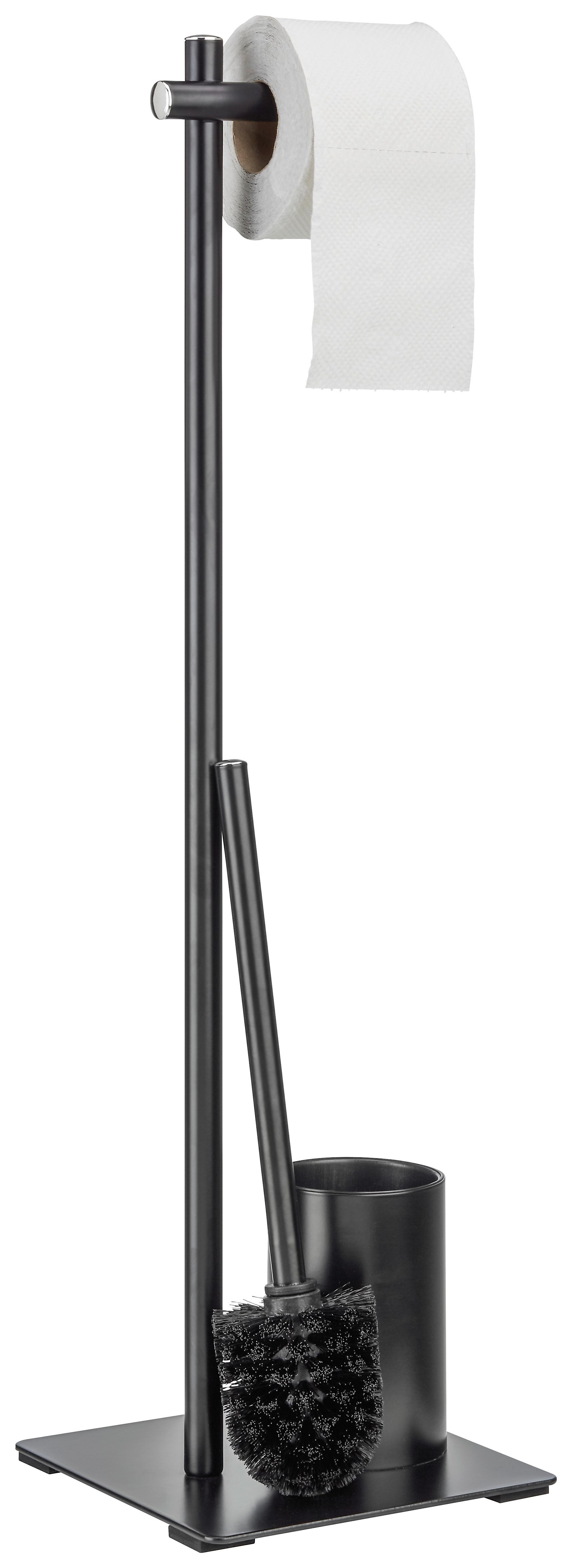 WC sada MANI - černá, Moderní, kov/plast (20/71,5/20cm) - Mömax