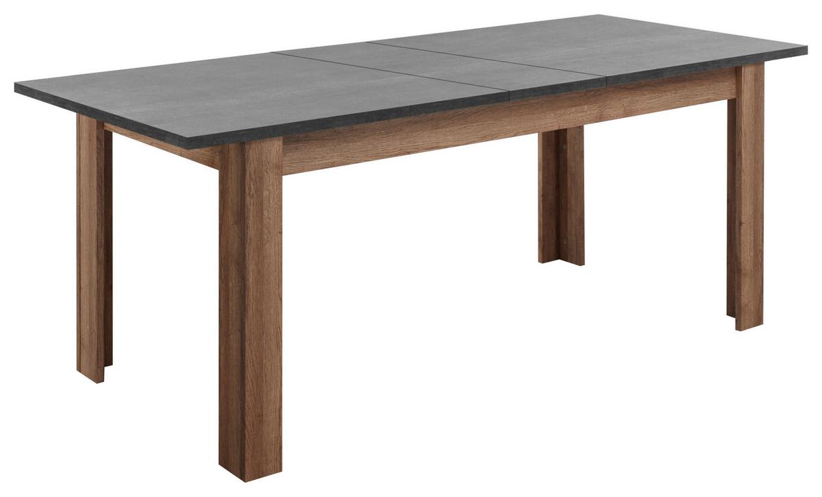 Esstisch Ausziehbar Edmonton 180x90 Cm Anthrazit/natur - Anthrazit/Naturfarben, Basics, Holzwerkstoff (180/90/76cm) - MID.YOU