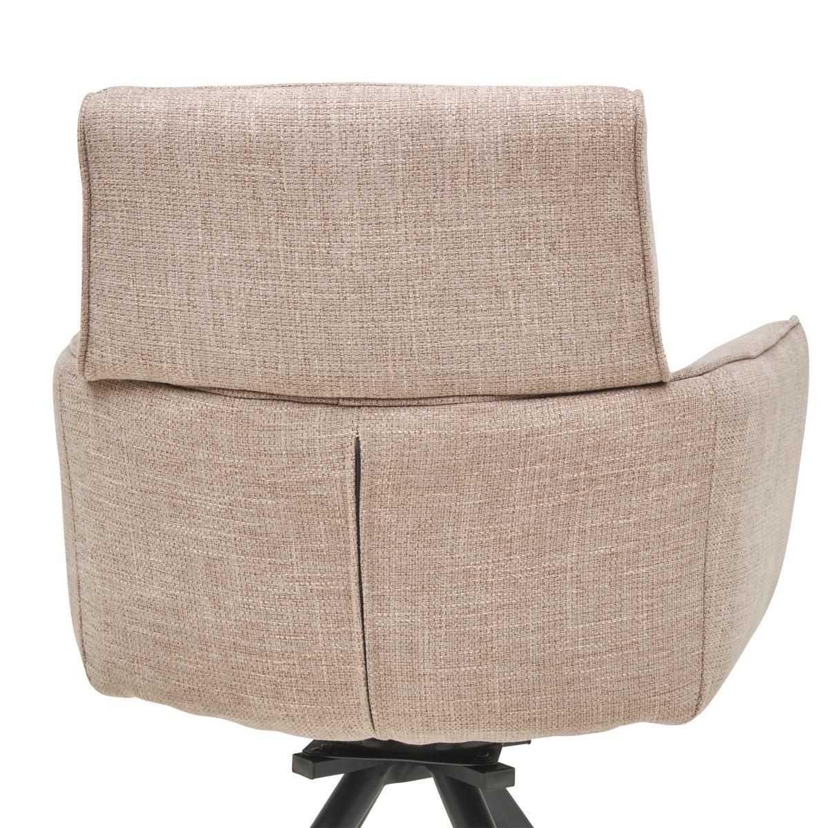 Armlehnstuhl Elis Webstoff Taupe, B: 62 cm - Taupe/Schwarz, KONVENTIONELL, Textil/Metall (62/89/62cm) - Livetastic