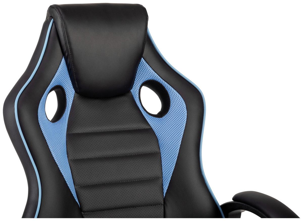Chefsessel Speedy Blau/Schwarz B: 62 cm - Blau/Schwarz, Trend, Kunststoff/Textil (62/120/69cm)