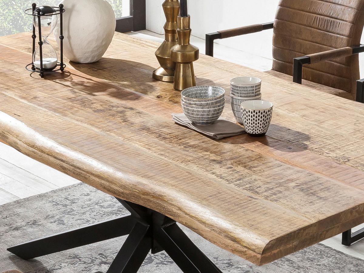 ESSTISCH Schwarz/Naturfarben L: 160cm - Schwarz/Naturfarben, MODERN, Holz/Metall (160/90/77cm) - MID.YOU