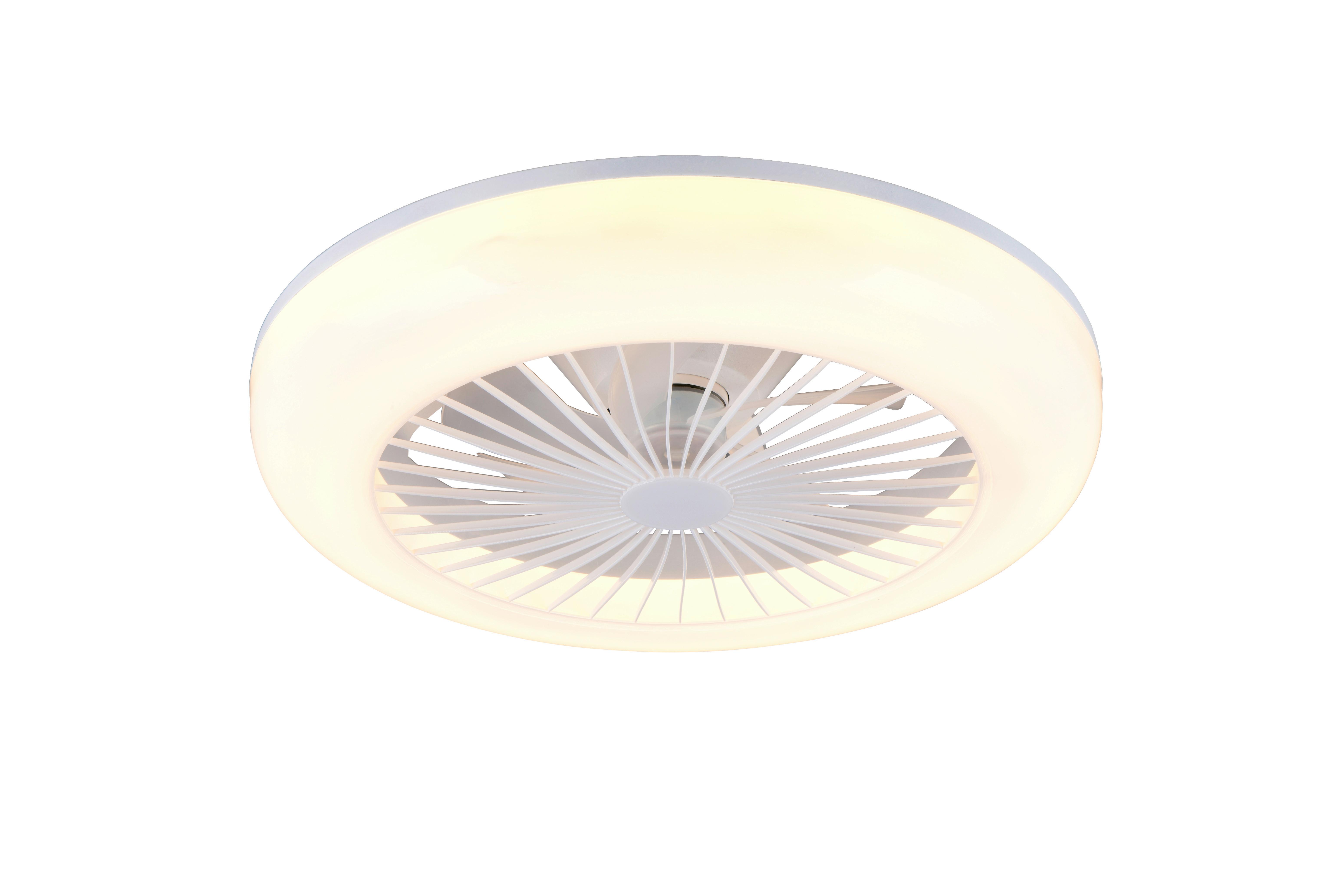Deckenventilator Weiß Transparent D: 45 cm - Transparent/Weiß, Basics, Kunststoff (45,0/14,0cm)