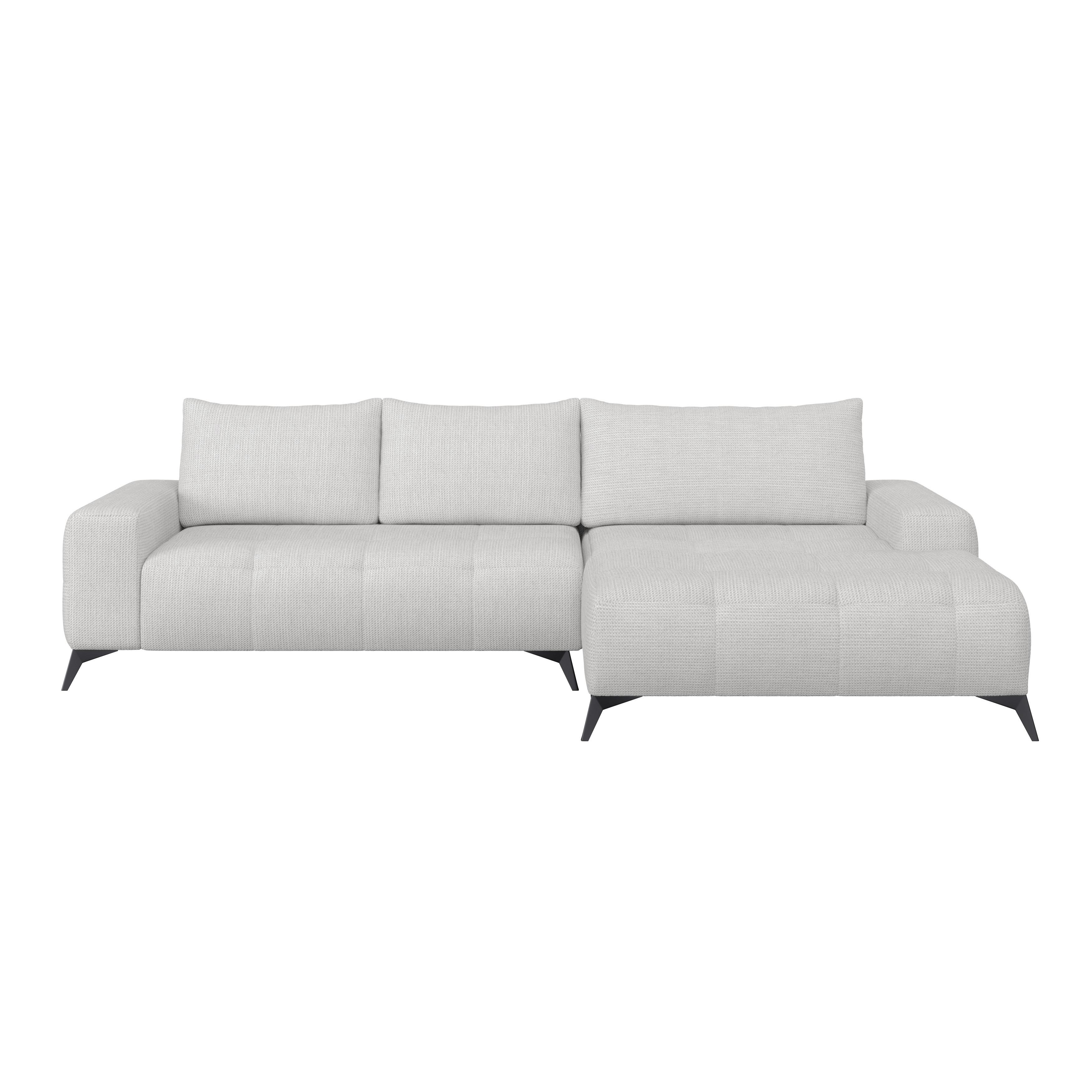Ecksofa Mauro Beige, mit Schlaffunktion - Creme/Schwarz, Trend, Textil (290/175cm) - Luca Bessoni