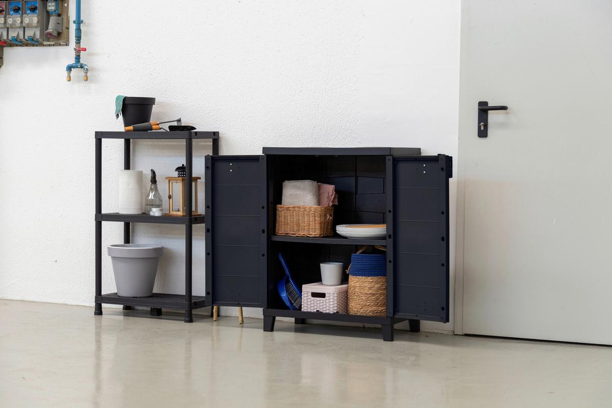 Geräteschrank Klein 66/88/40 cm - Anthrazit, Basics, Kunststoff (66/88/40cm)