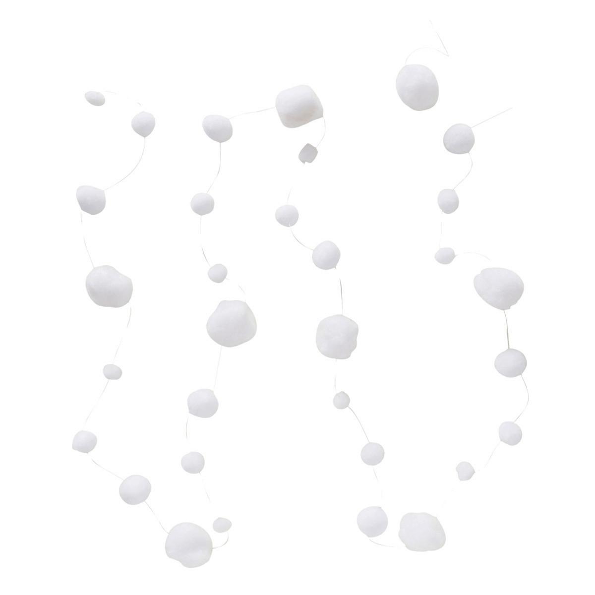 Girland Snowfall - fehér, Basics, textil (4/4/200cm)