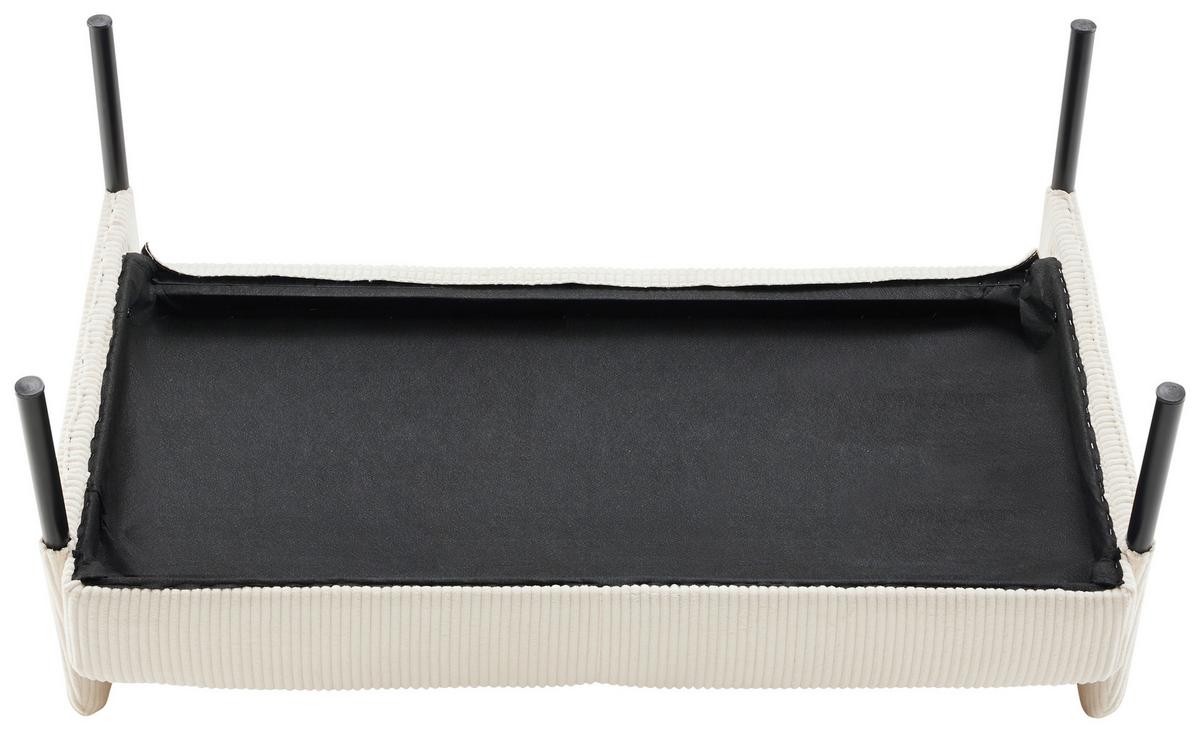 Dvoumístná pohovka MIAMI, béžový manšestr - černá/béžová, Moderní, kov/dřevo (120/73,5/77cm) - Based