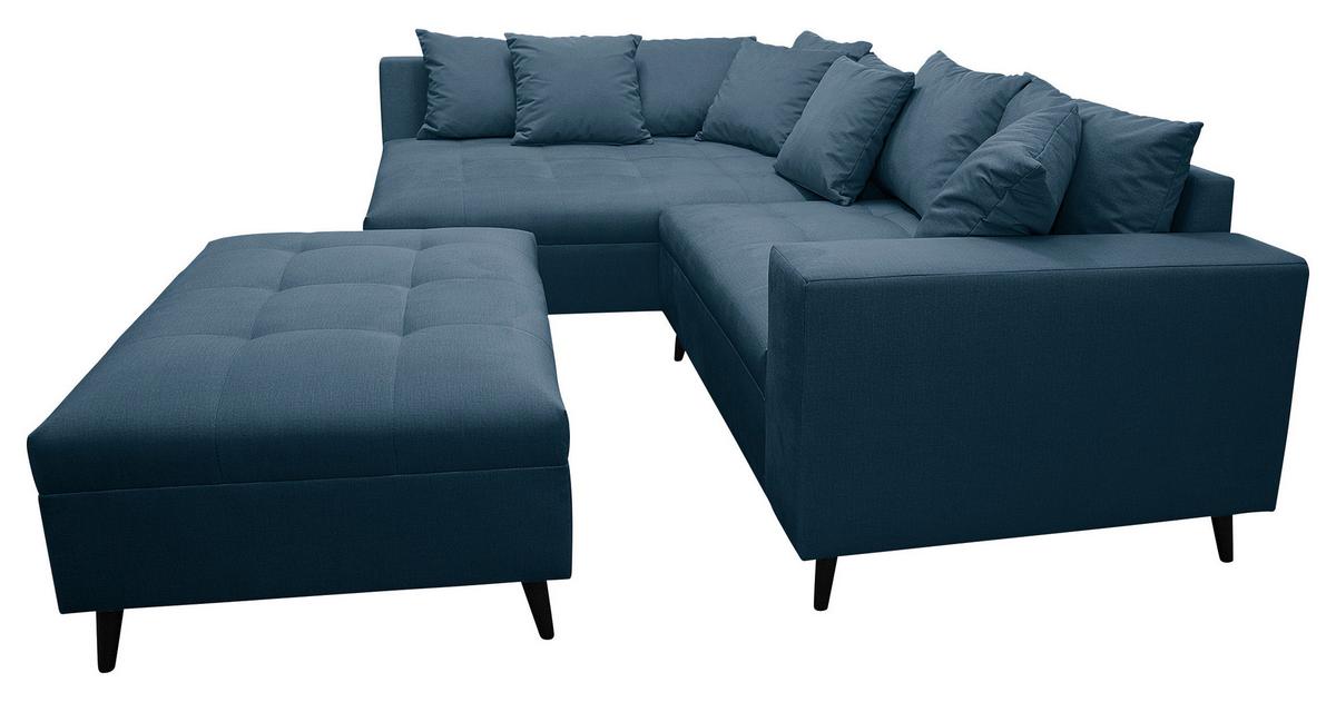 Ecksofa Pruno Dunkelblau S: 174x247 Cm - Schwarz/Dunkelblau, Design, Textil (174/247cm) - MID.YOU