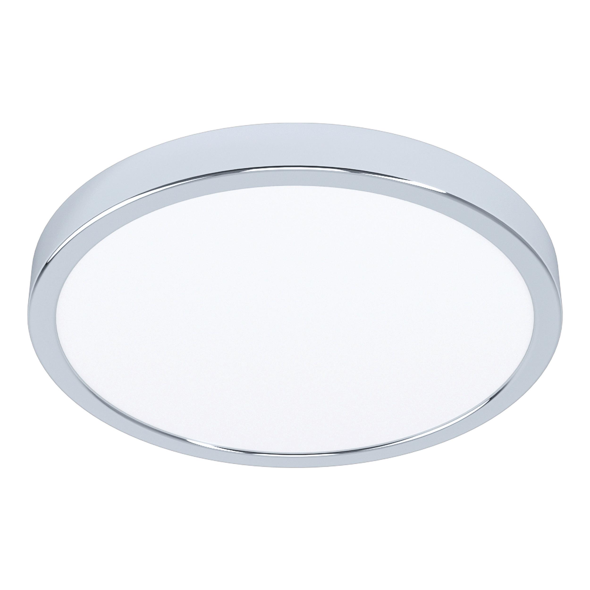 LED-Deckenleuchte Fueva Ø 28,5 cm, Rund - Chromfarben/Weiß, Basics, Kunststoff/Metall (28,5/2,8cm) - Eglo