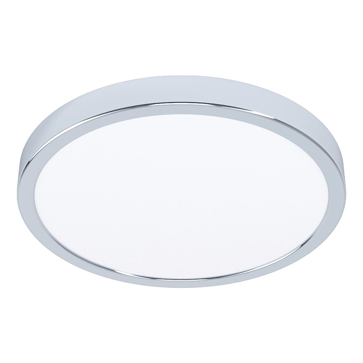 Led-deckenleuchte Fueva Ø 28,5 Cm, Rund - Chromfarben/Weiß, Basics, Kunststoff/Metall (28,5/2,8cm) - Eglo