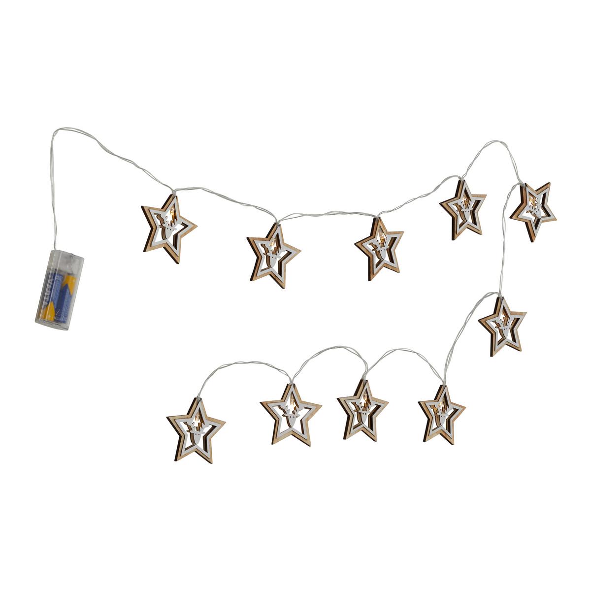 SVETELNÁ REŤAZ LUIK -PAZ- - hnedá/biela, Konventionell, drevo (150cm) - Modern Living