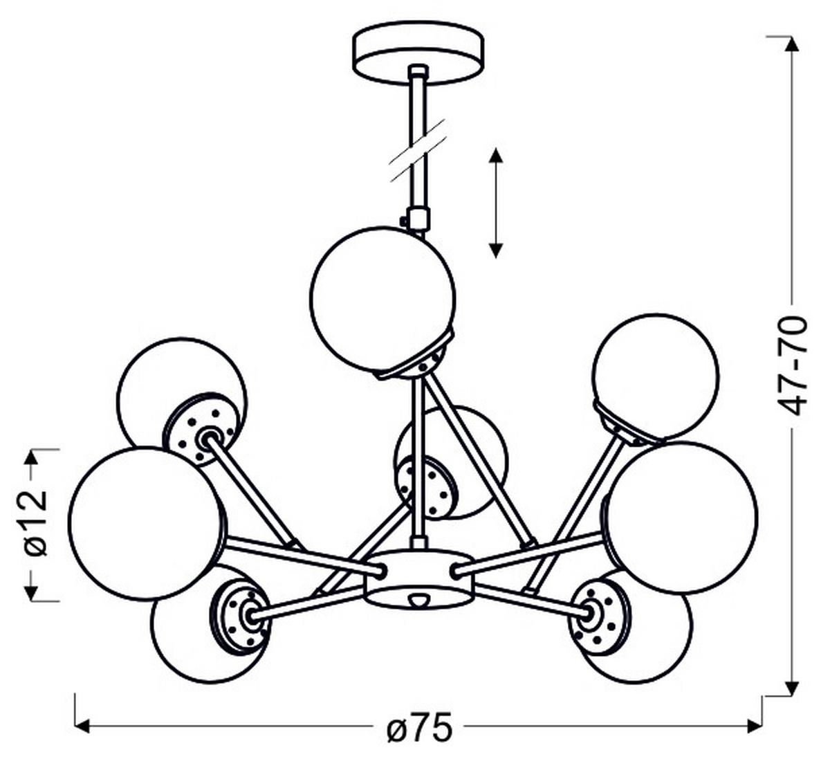 Pendelleuchte 38-67289 Best - Chromfarben, Design, Metall (75/70cm)