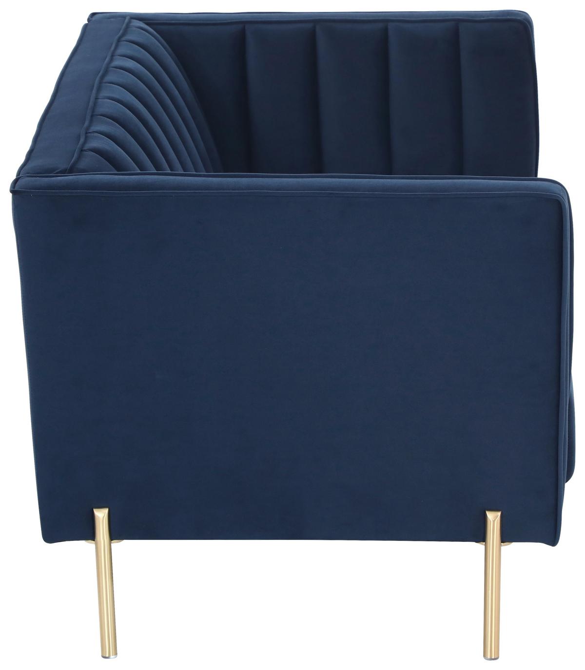 2-sitzer-sofa Sono - Blau/Goldfarben, Design, Textil (144/75/85cm) - Livetastic