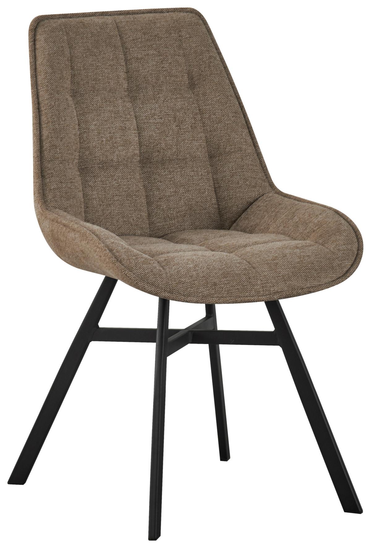 Stolička LUNA bahenná  hnedá - čierna/bahenná hnedá, Modern, kov/drevo (53/87/61cm) - Mömax