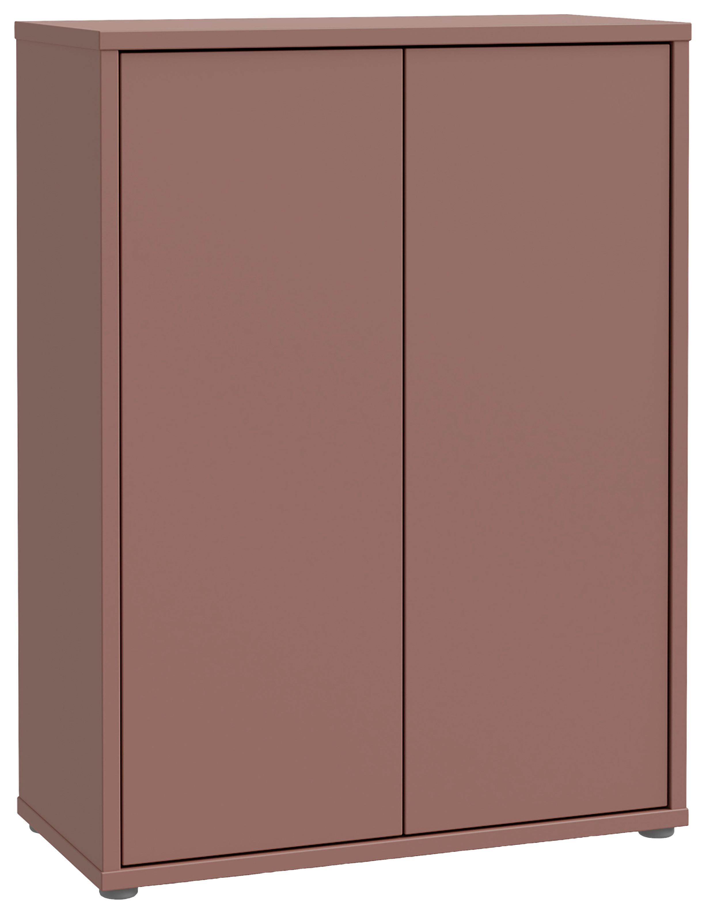 Skriňa na topánky ALICE terracotta - sivá/terakota, Modern, kompozitné drevo/plast (74,5/99,1/34,9cm)