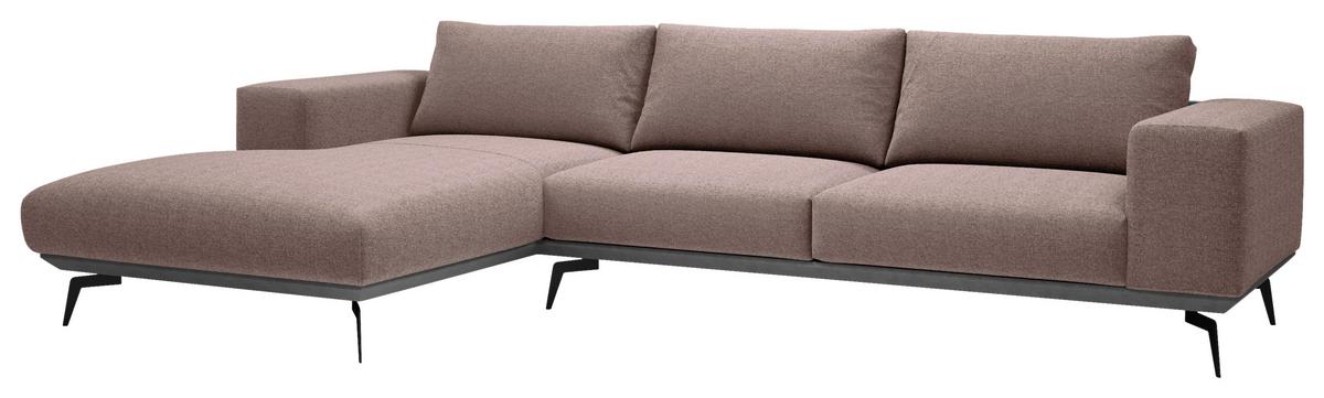 Sedací souprava ALBERO, levá, bordová - bordeaux/černá, Design, kov/dřevo (180/330cm) - MID.YOU