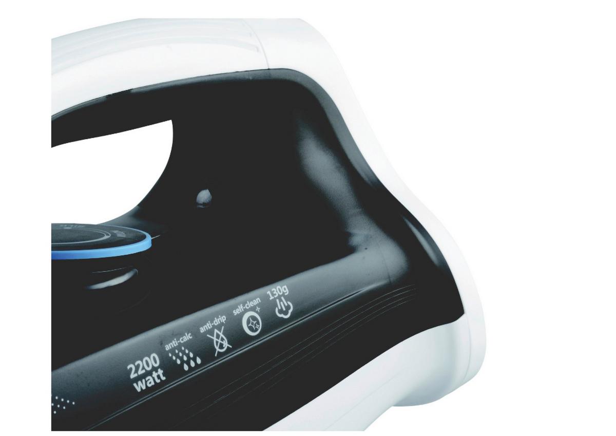 Dampfbügeleisen Blau/Weiß/ Dunkelgrau 2200 W Tropf-Stopp - Blau/Dunkelgrau, Basics, Kunststoff/Metall (28/15/12cm) - Silva Homeline