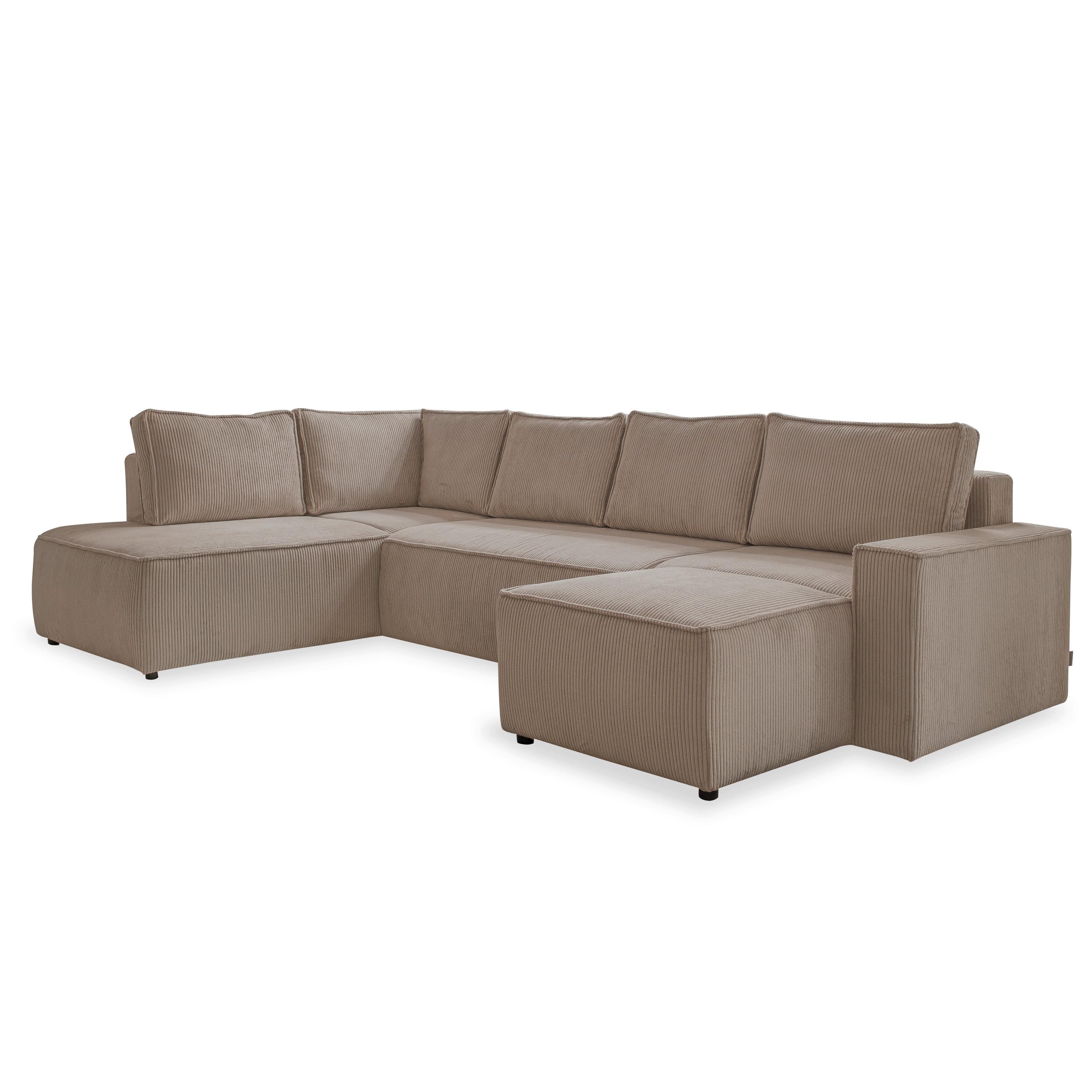 Rohová sedacia súprava OLIVER, sivohnedá, menčester, ľavá - sivohnedá/čierna, Design, textil/plast (194/322/156cm)