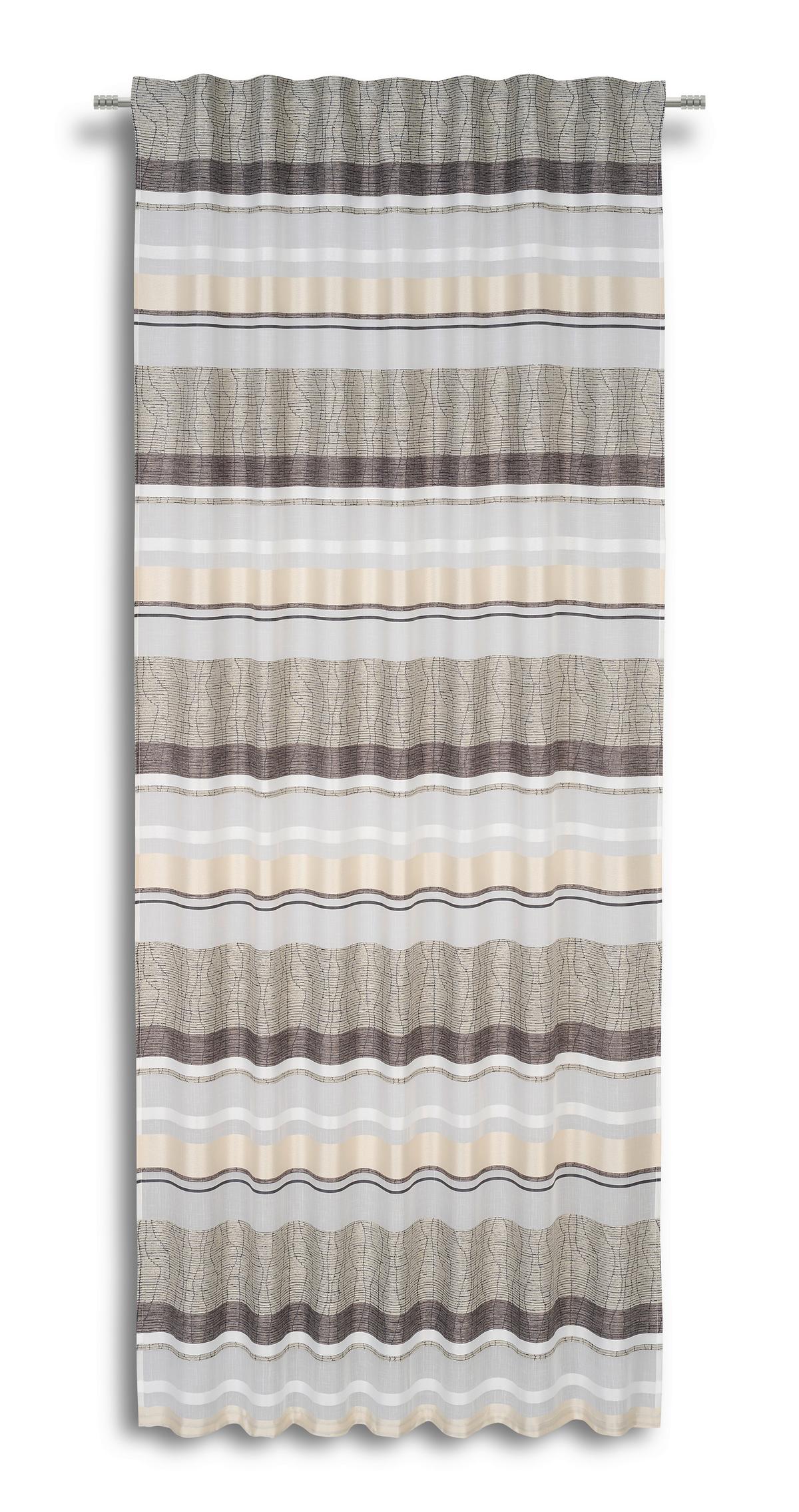 Készfüggöny Laurina Kb. 140/245cm - bézs/szürke, Modern, textil (140/245cm) - Luca Bessoni
