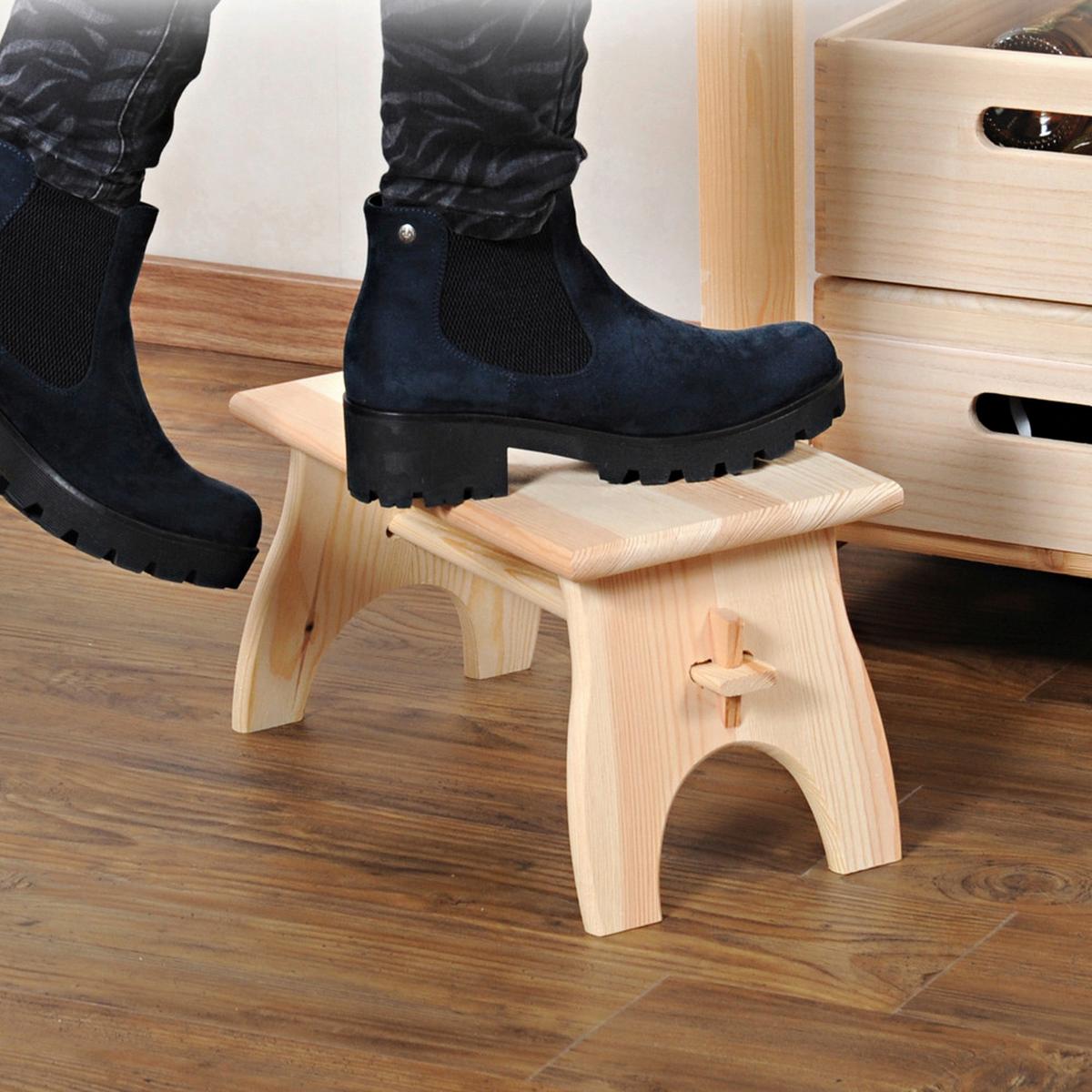 Tritthocker Kieferfarben B: 42 cm - Kieferfarben, Basics, Holz (42/20.5/21,5cm) - Kesper